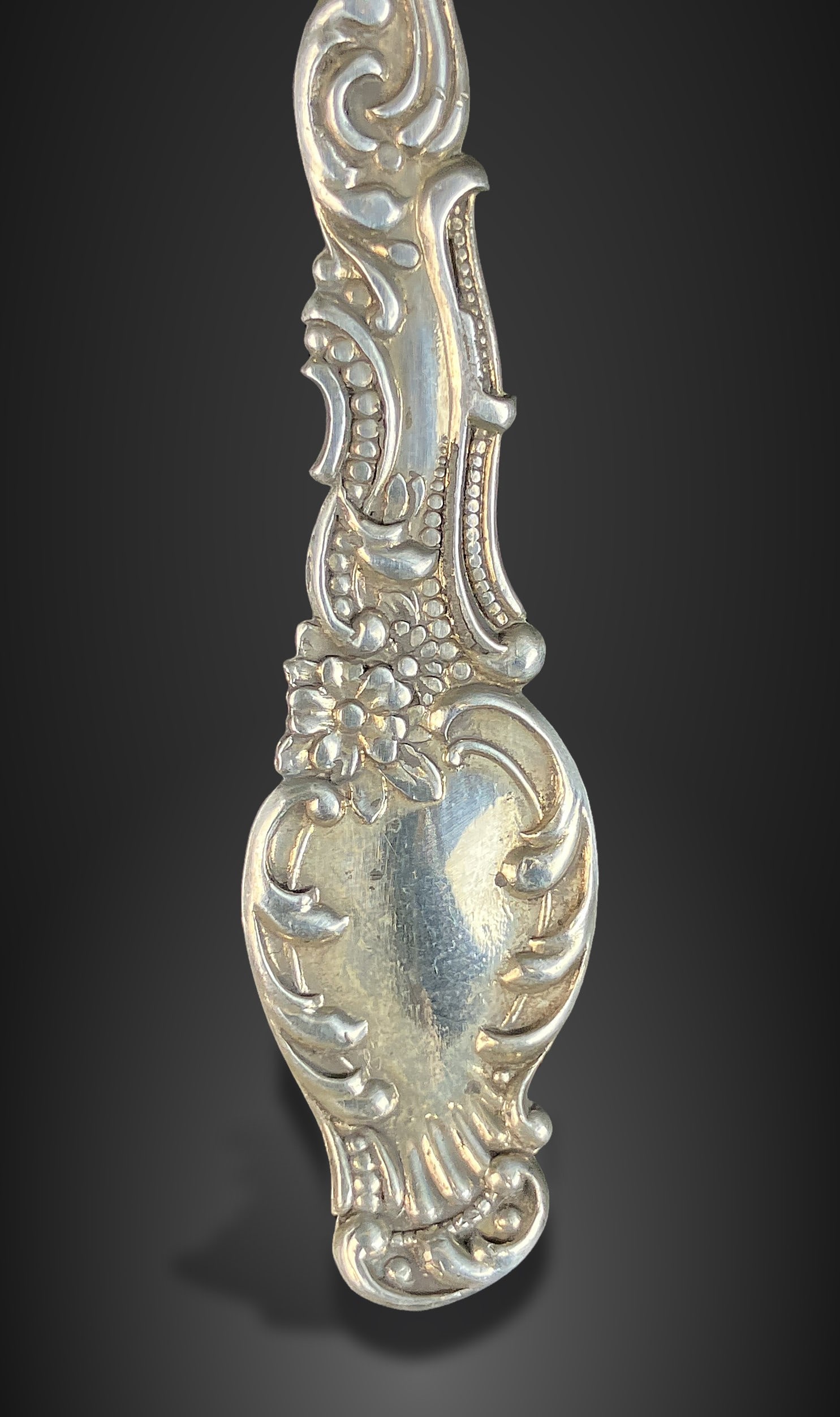 Sterling Silver Art Nouveau Nut Spoon - 2