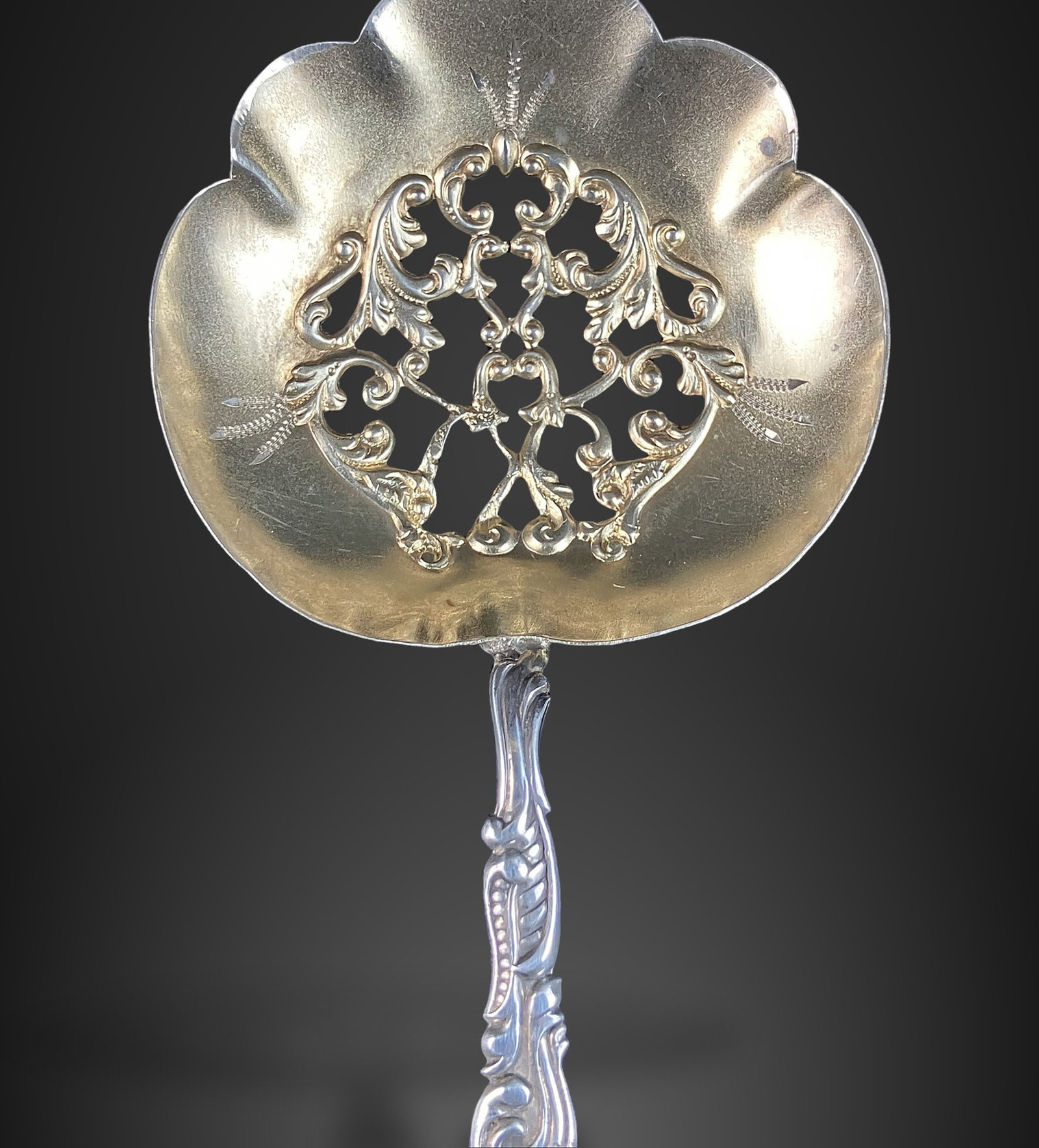 Sterling Silver Art Nouveau Nut Spoon - 3