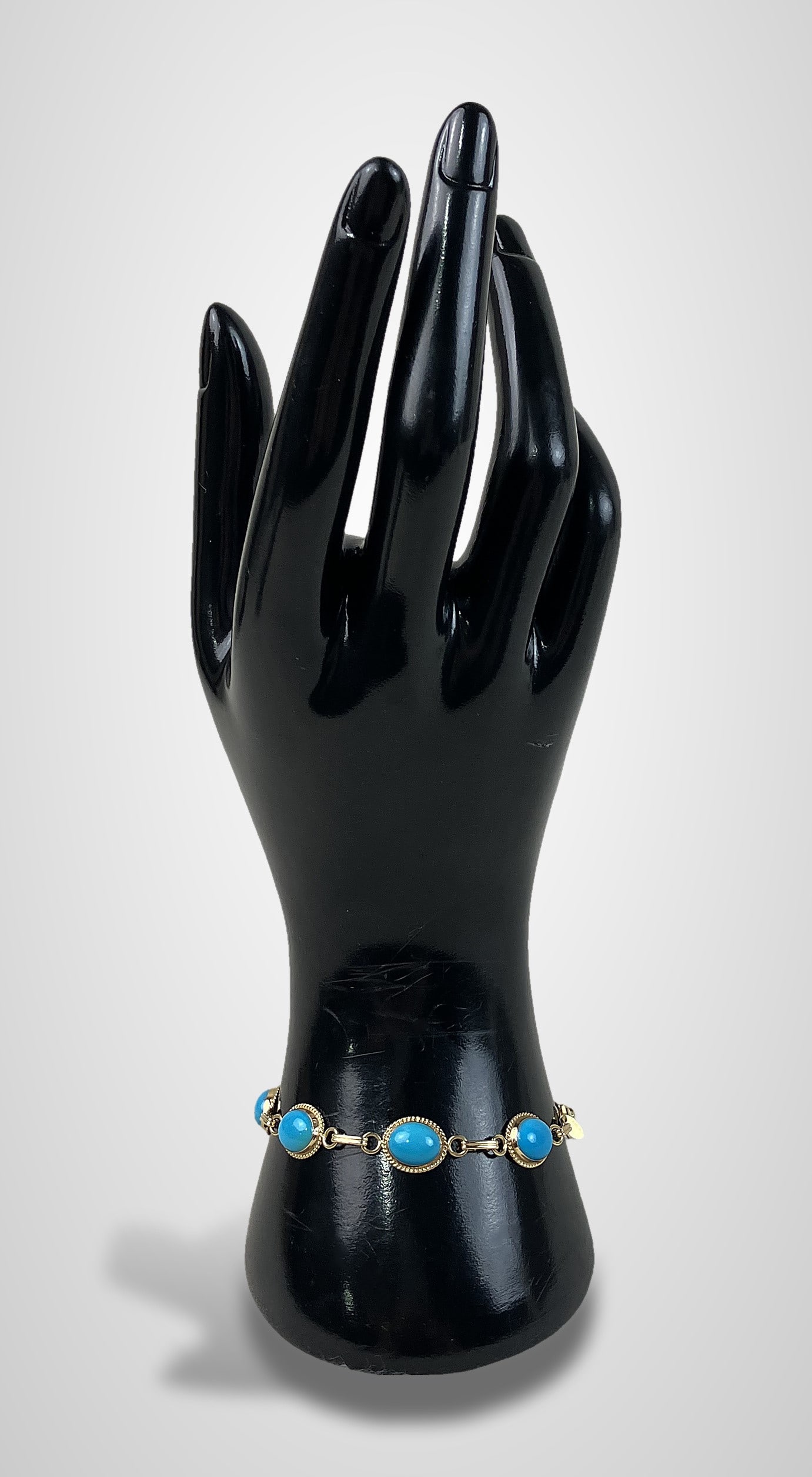 14 KT Gold Turquoise Bracelet - 3