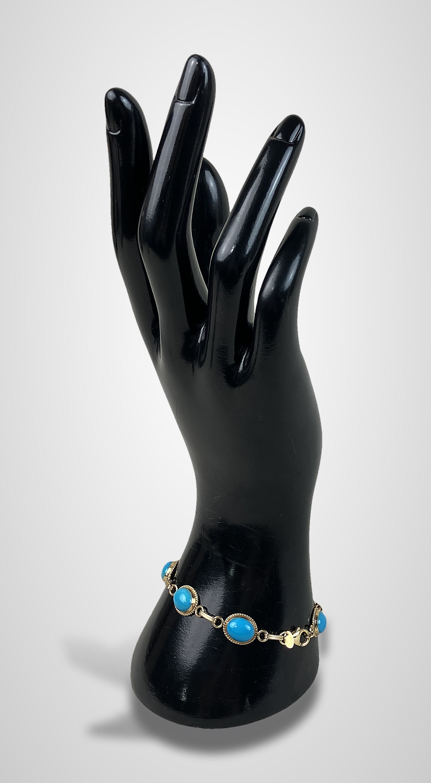 14 KT Gold Turquoise Bracelet - 4