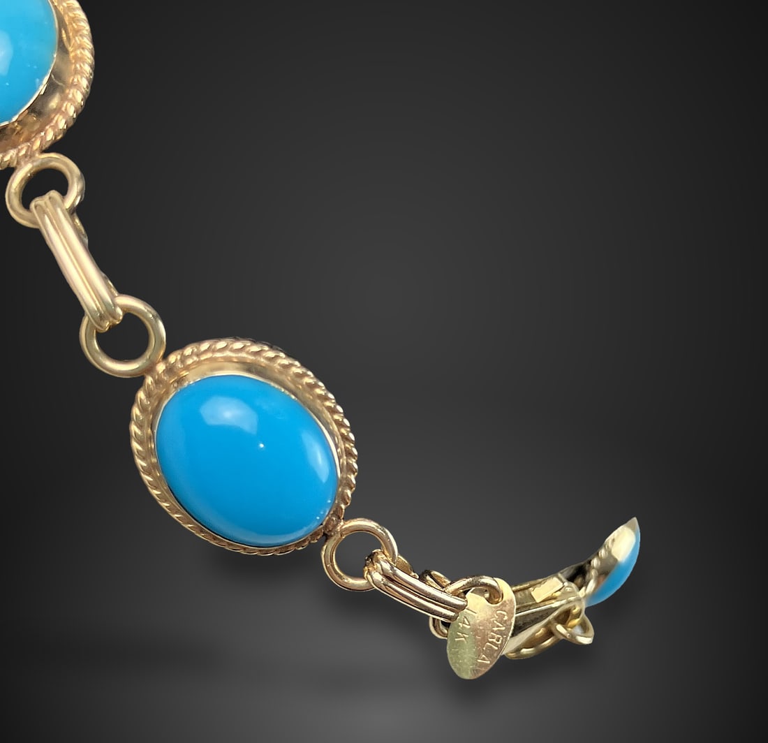 14 KT Gold Turquoise Bracelet - 6