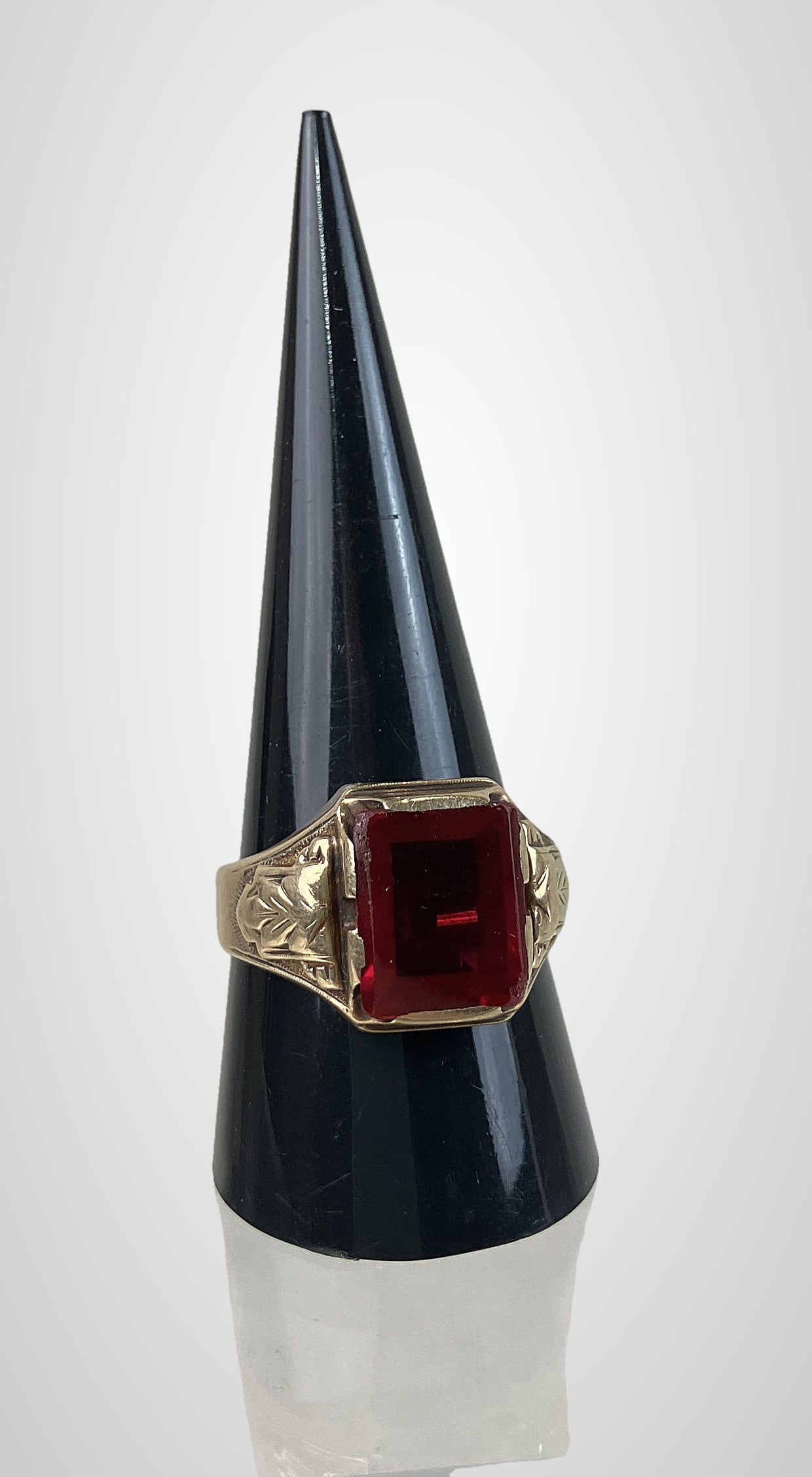 Mens 10KT Gold Art Deco Ring - 2