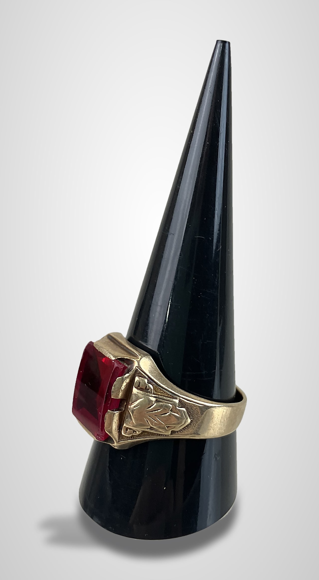 Mens 10KT Gold Art Deco Ring - 5