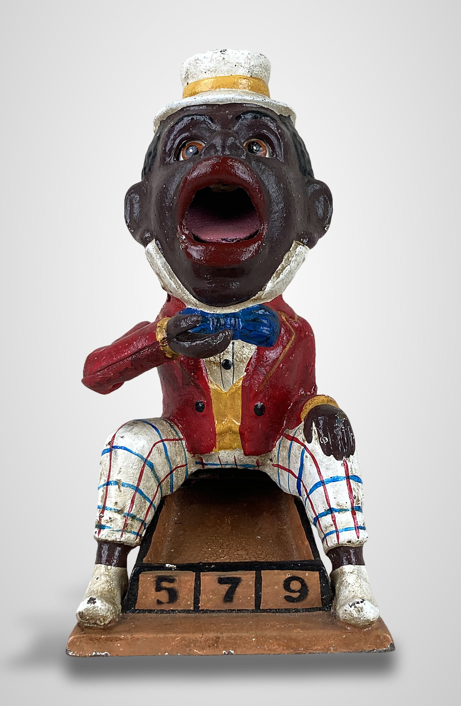 J.E. Stevens Black Americana Mechanical Still Bank - 2