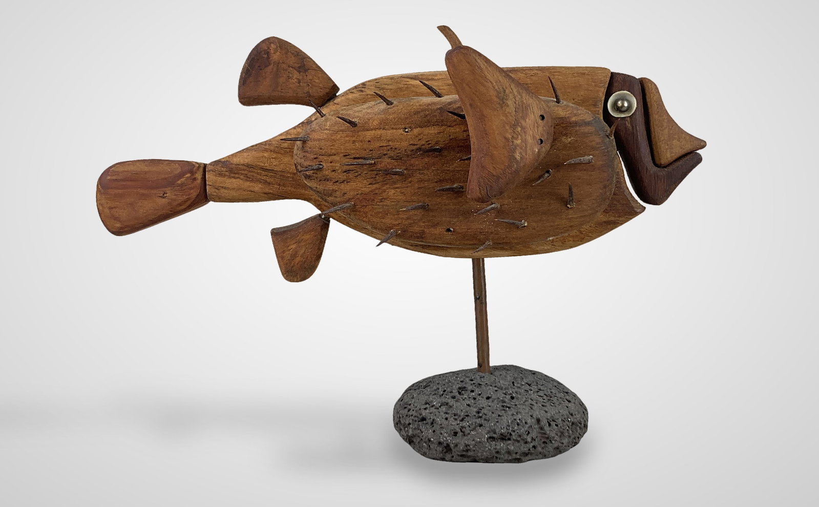 Folk Art Pufferfish Sculpture - 3