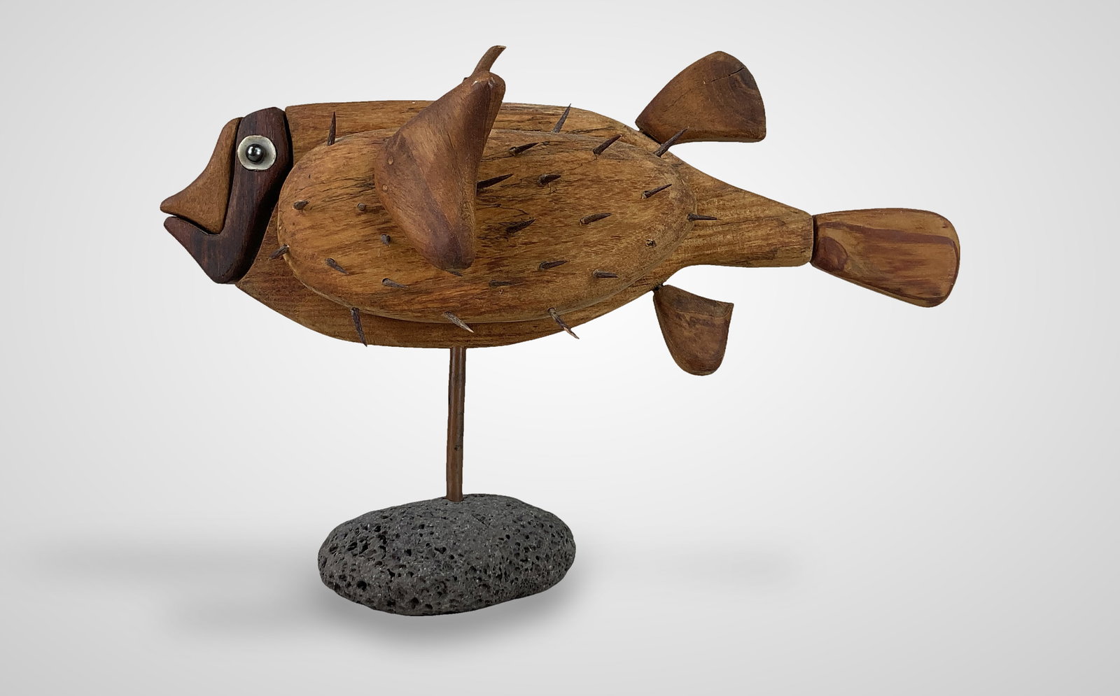 Folk Art Pufferfish Sculpture - 7