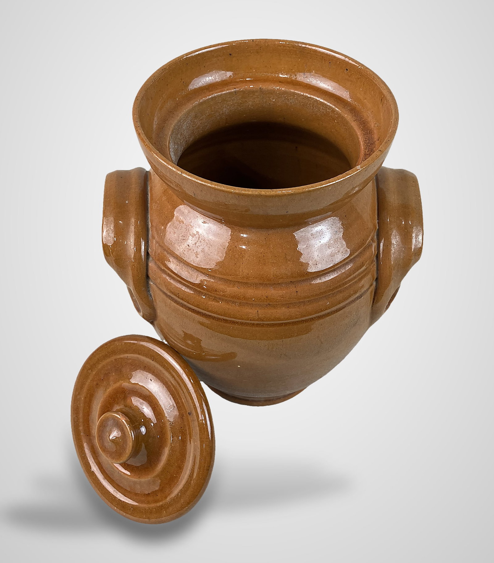 Glazed Studio Pottery Bean Pot - 4