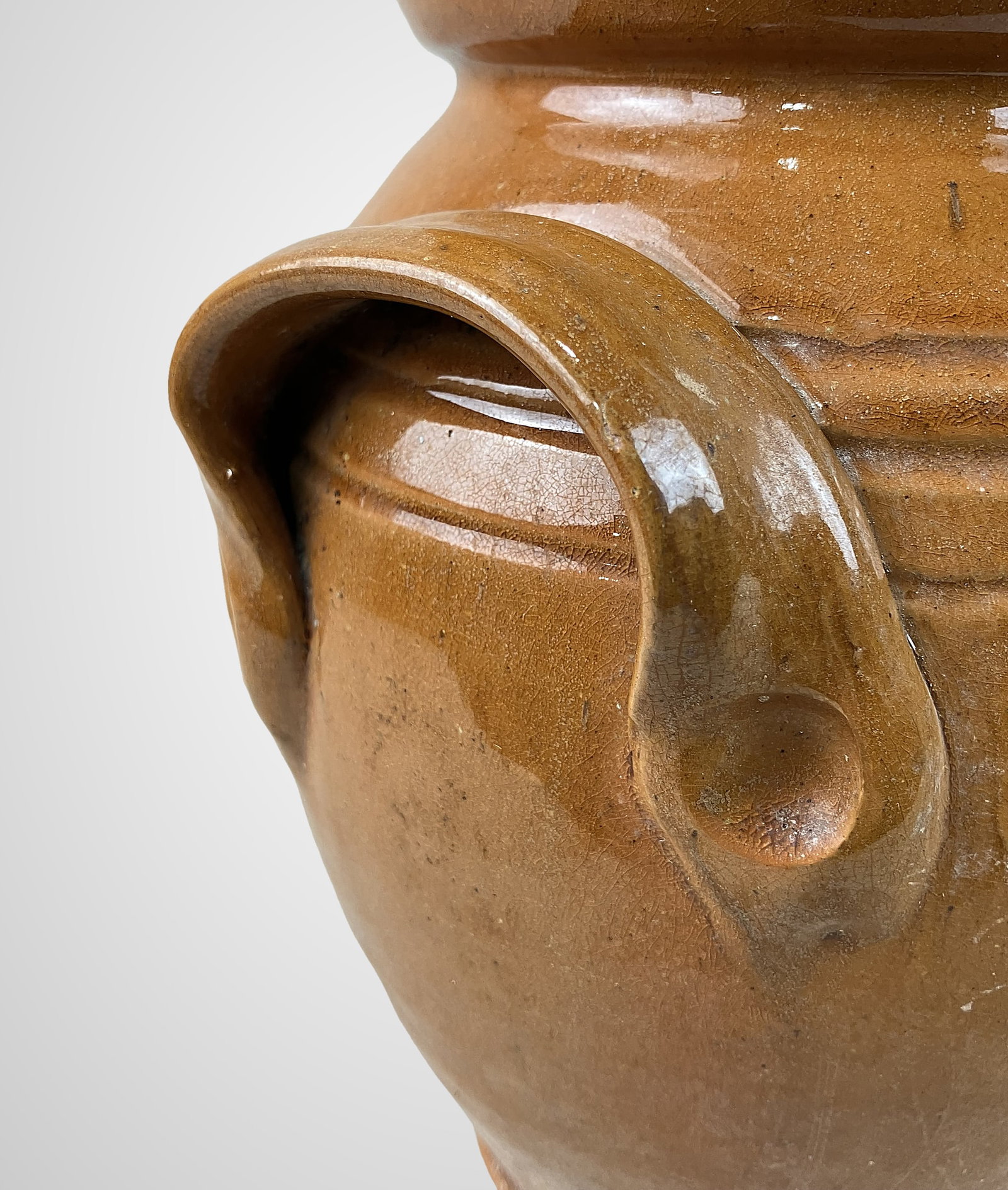 Glazed Studio Pottery Bean Pot - 8