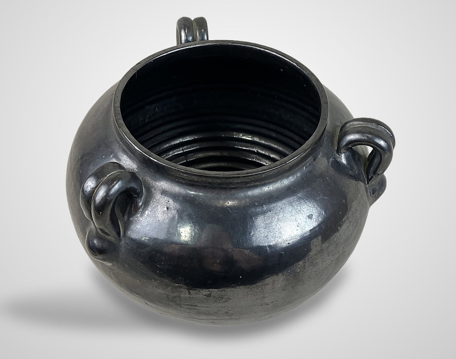 A.R. Cole Pottery Mirror Black Jar - 3