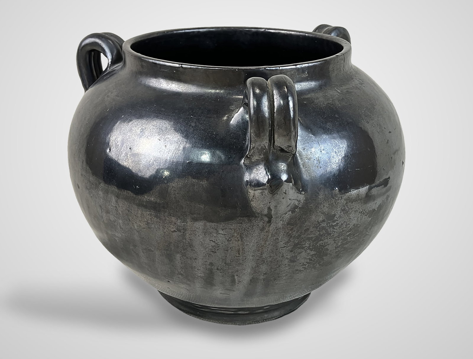 A.R. Cole Pottery Mirror Black Jar - 6
