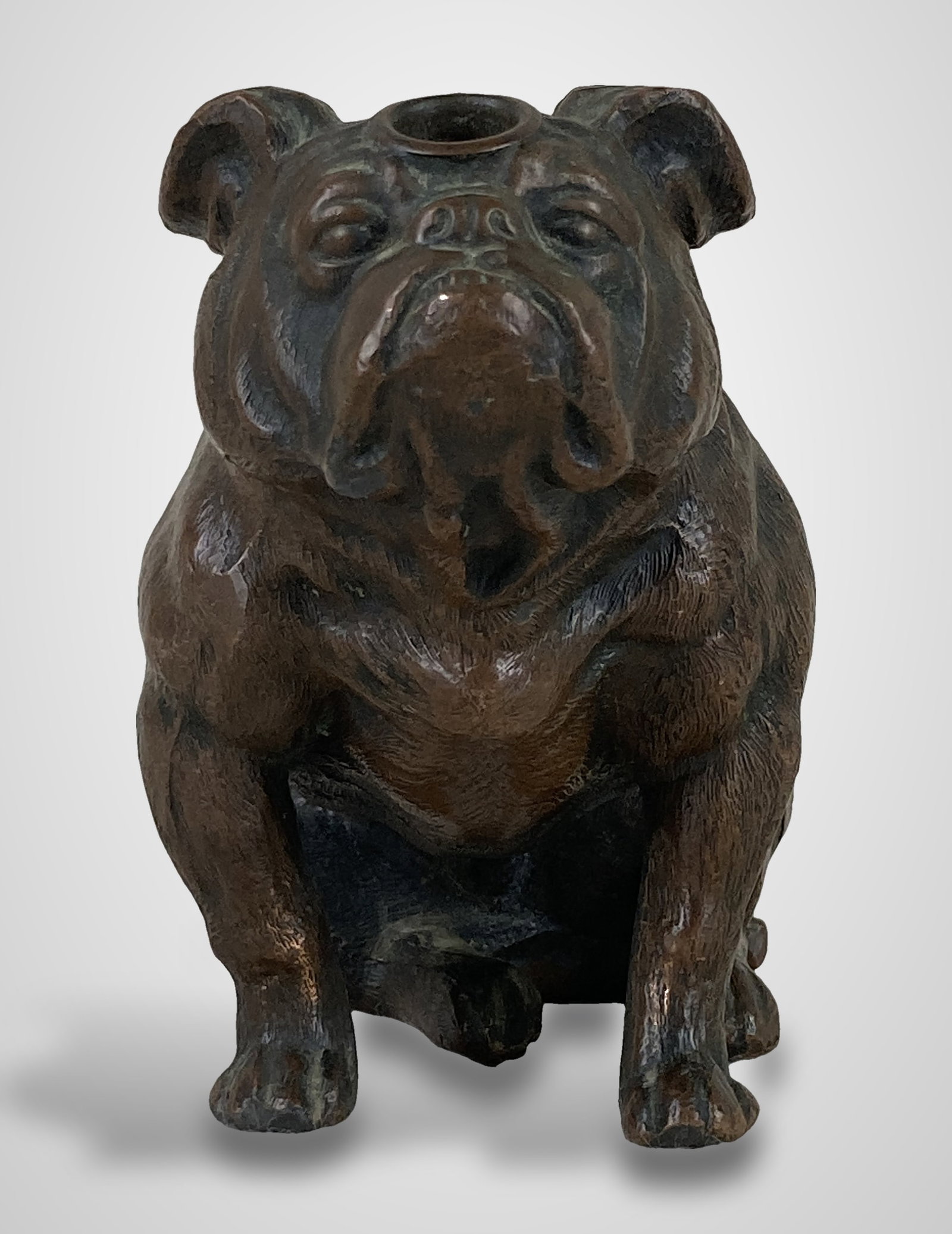 Bronze English Bulldog Striker Lighter - 2