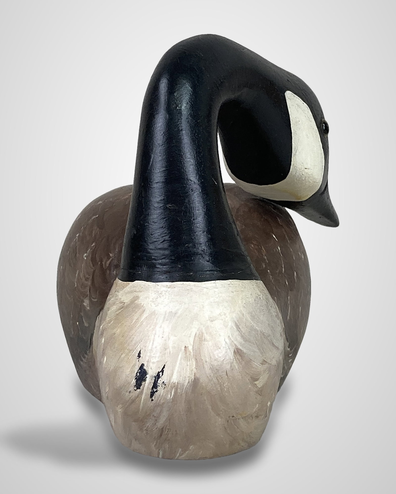 Signed Carved Canada Goose Figure - 2