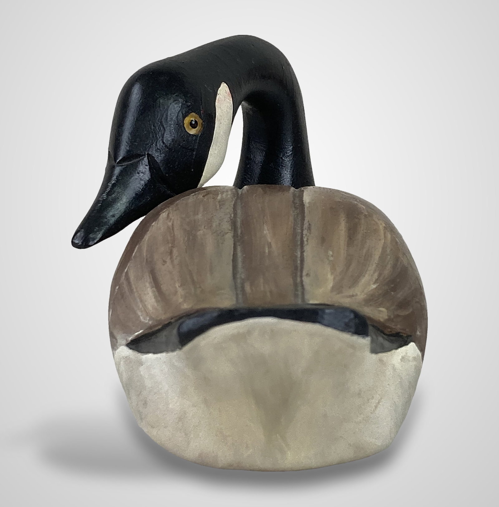 Signed Carved Canada Goose Figure - 4
