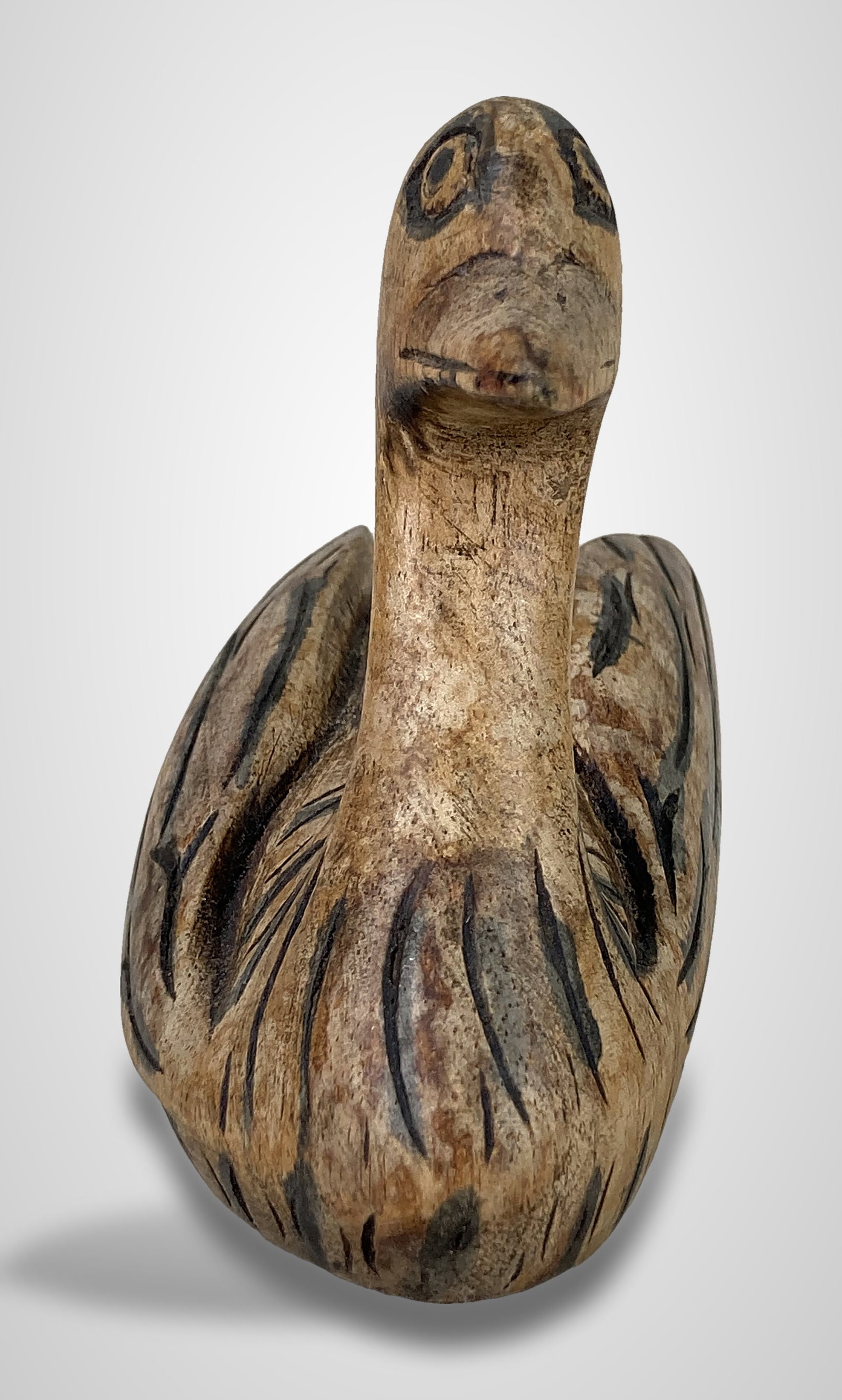 Folk Art Carved Swan Figure - 2