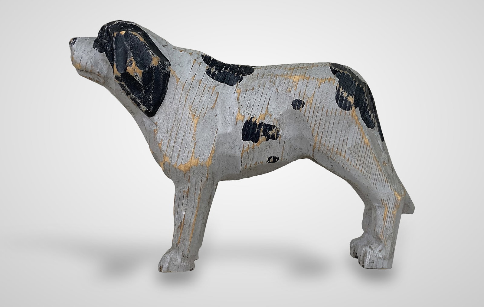 Folk Art Carved Dog Figure - 3
