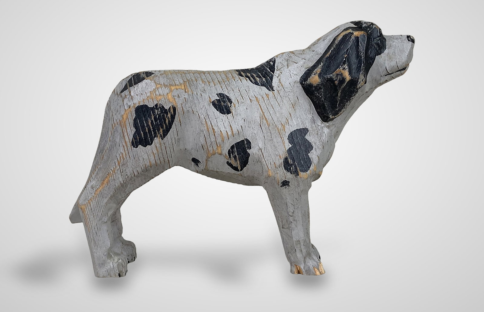 Folk Art Carved Dog Figure - 5