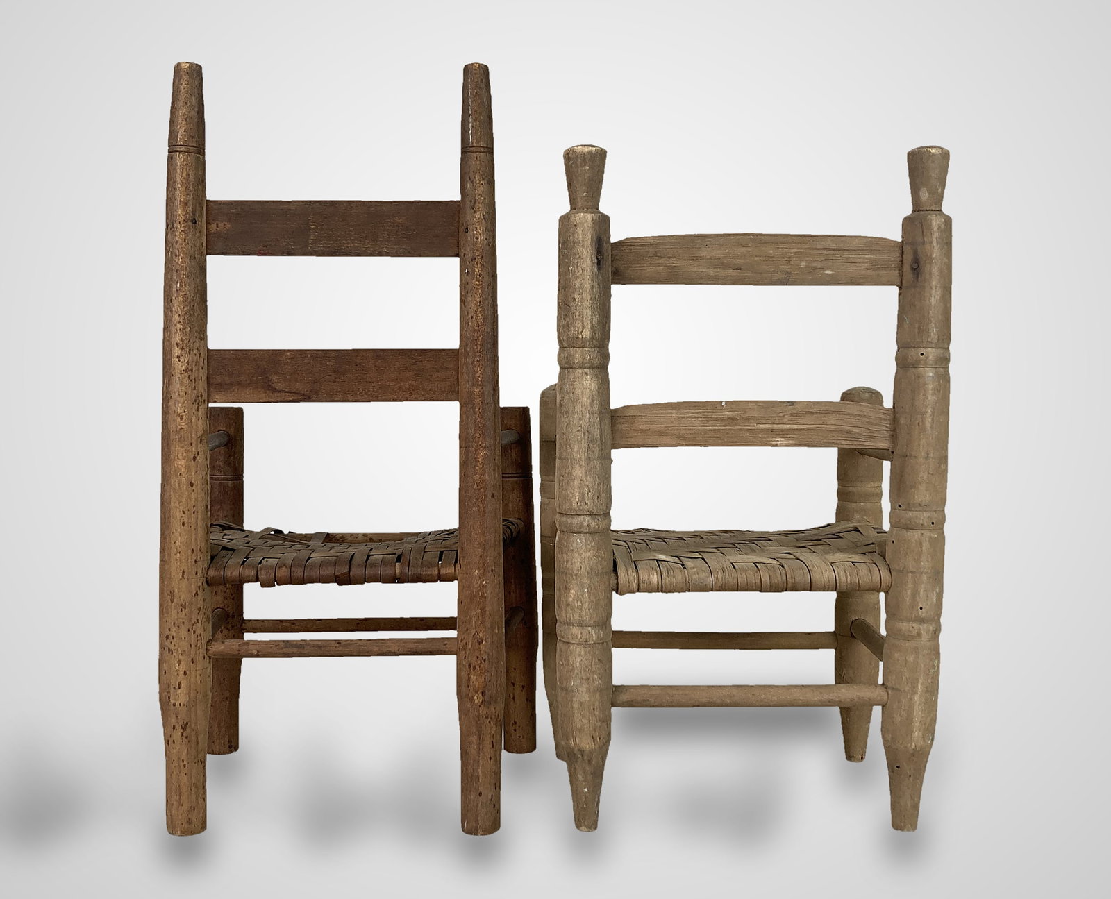 Small Country Ladder Back Doll Chairs - 4