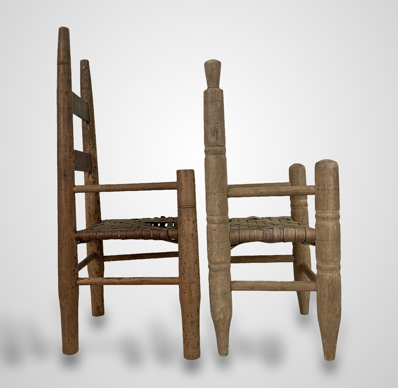 Small Country Ladder Back Doll Chairs - 5