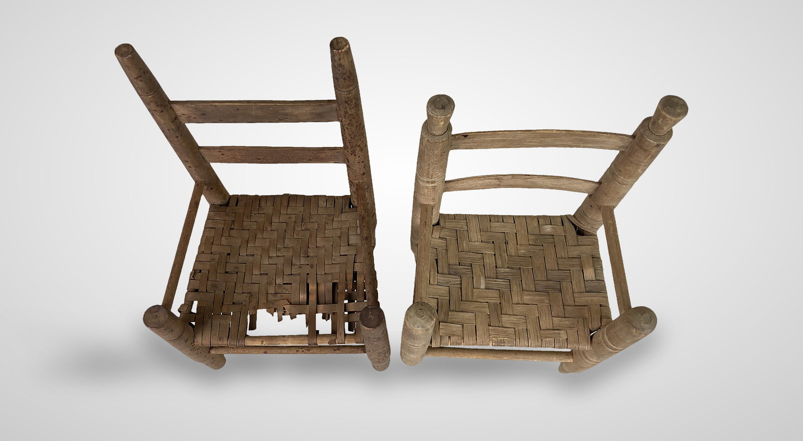 Small Country Ladder Back Doll Chairs - 6
