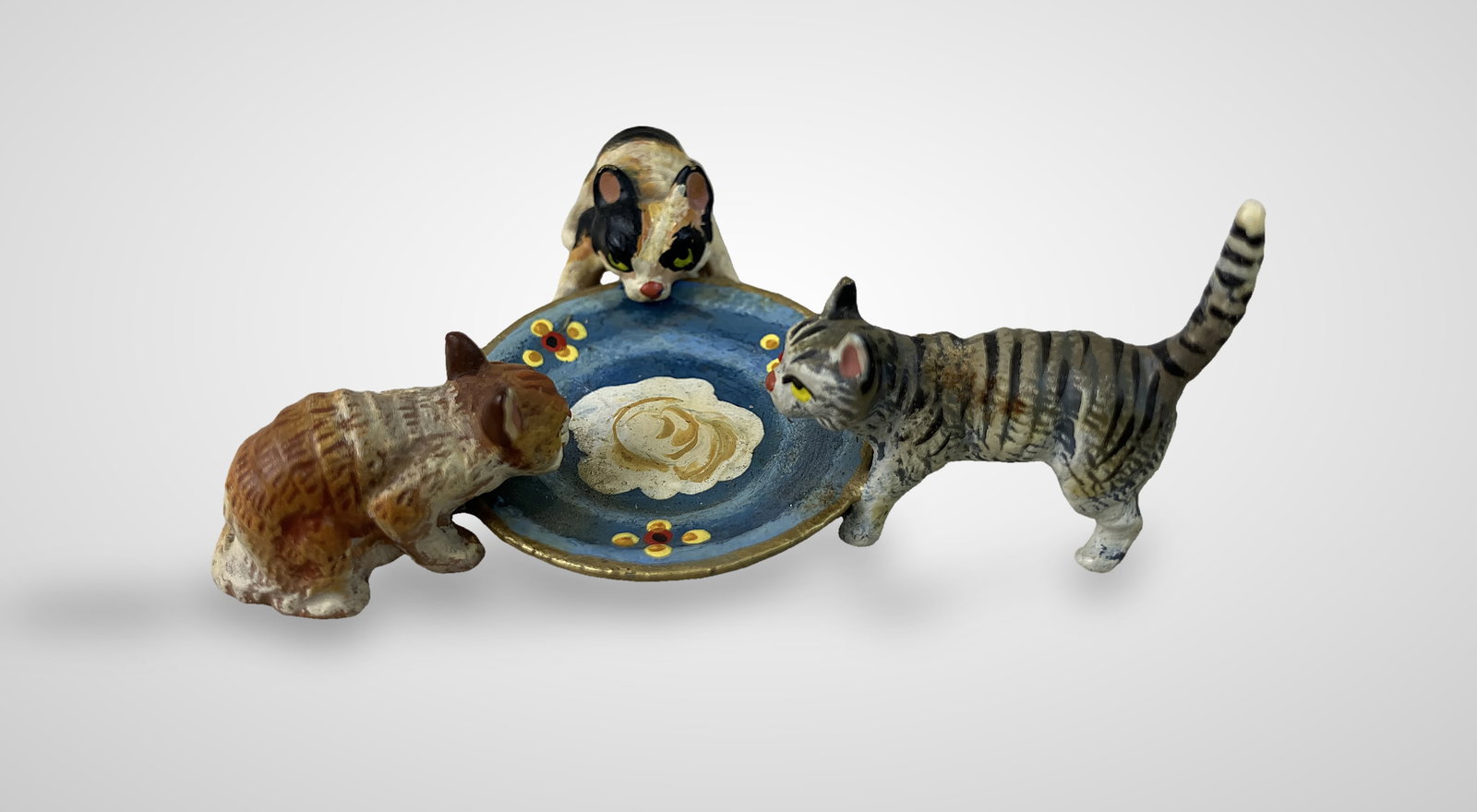 Miniature Bronze Cats Including Franz Bergman - 6