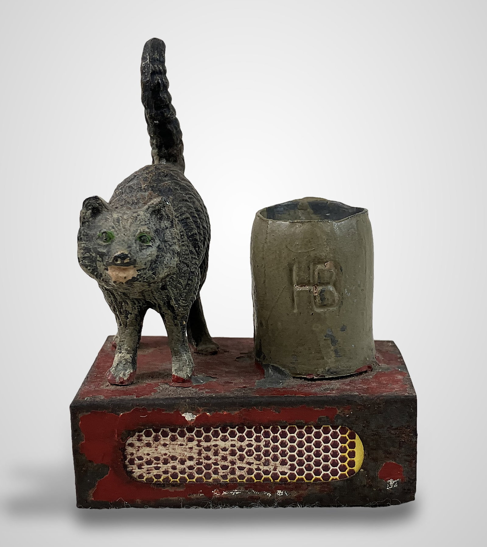 Polychromed Cat Matchbox Holder - 4