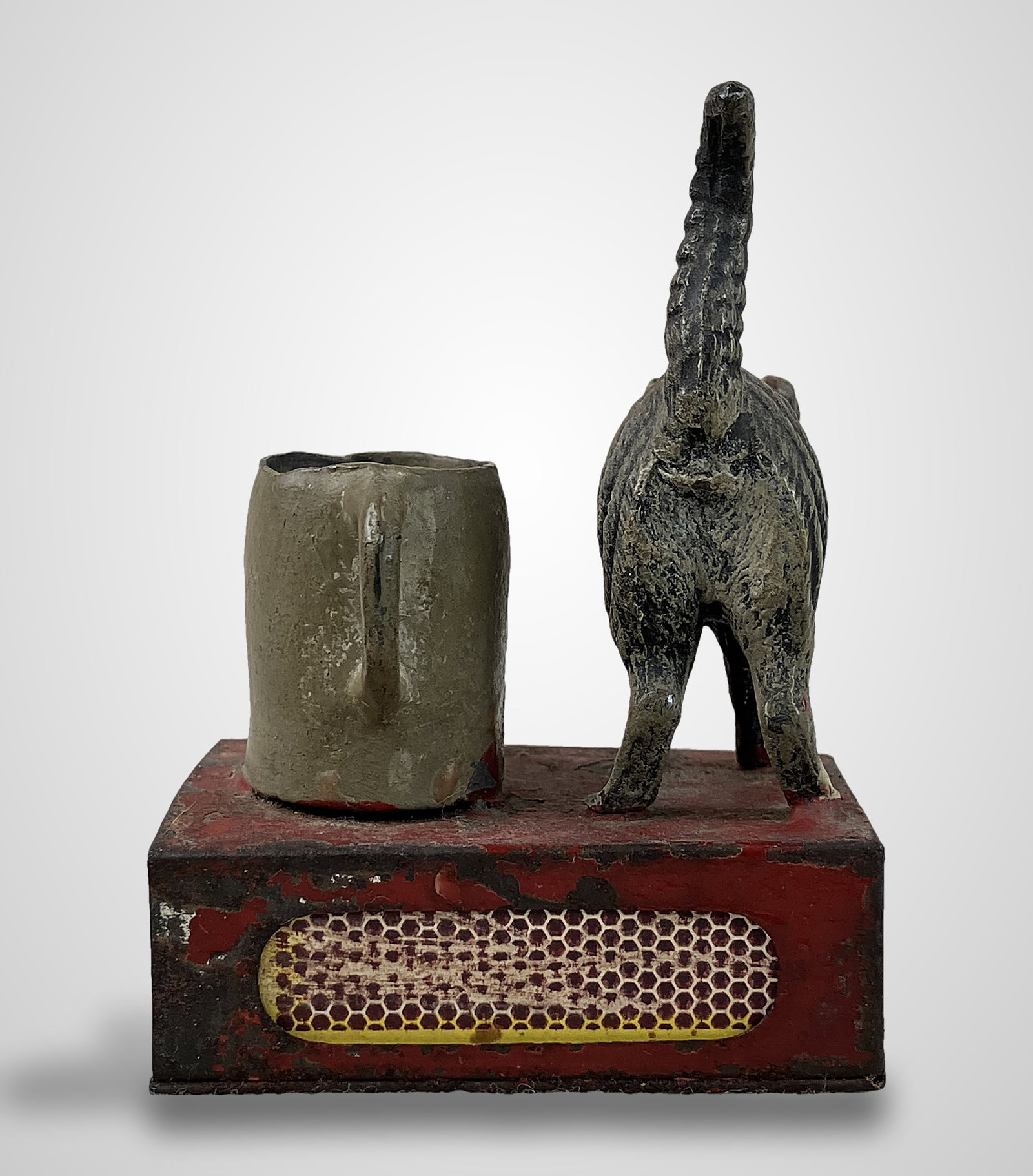 Polychromed Cat Matchbox Holder - 6