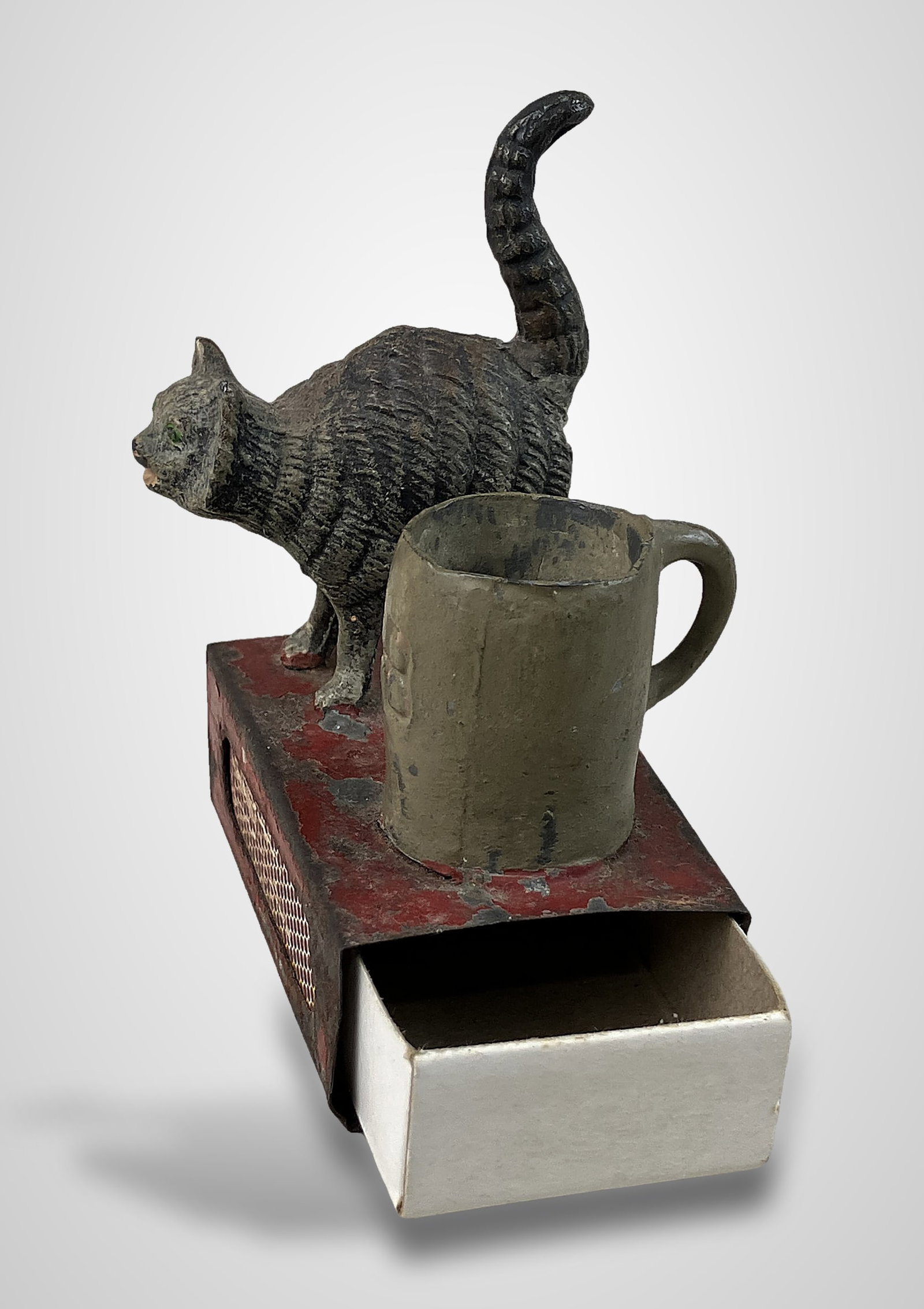 Polychromed Cat Matchbox Holder - 8