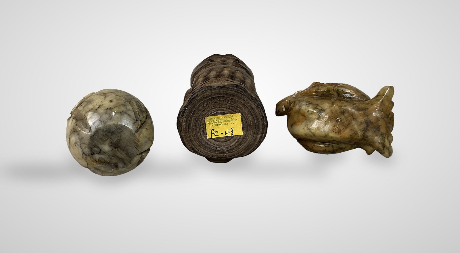 Three Folk Art Carved Owl Figurines - 8