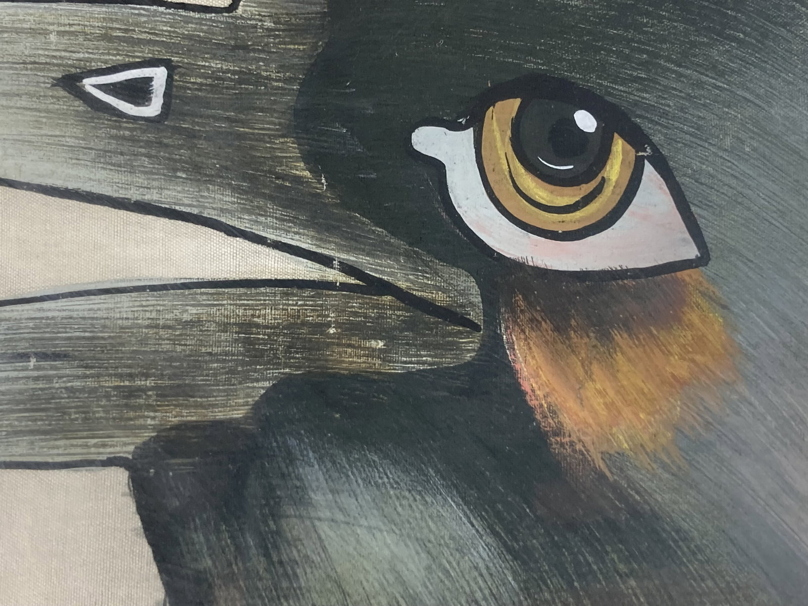 Mid-Century Modern Indian Bird Painting - 4
