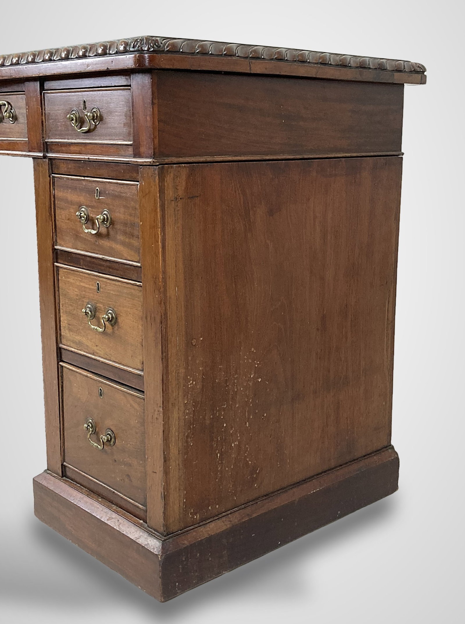 Georgian Tooled Leather Top Pedestal Desk - 7
