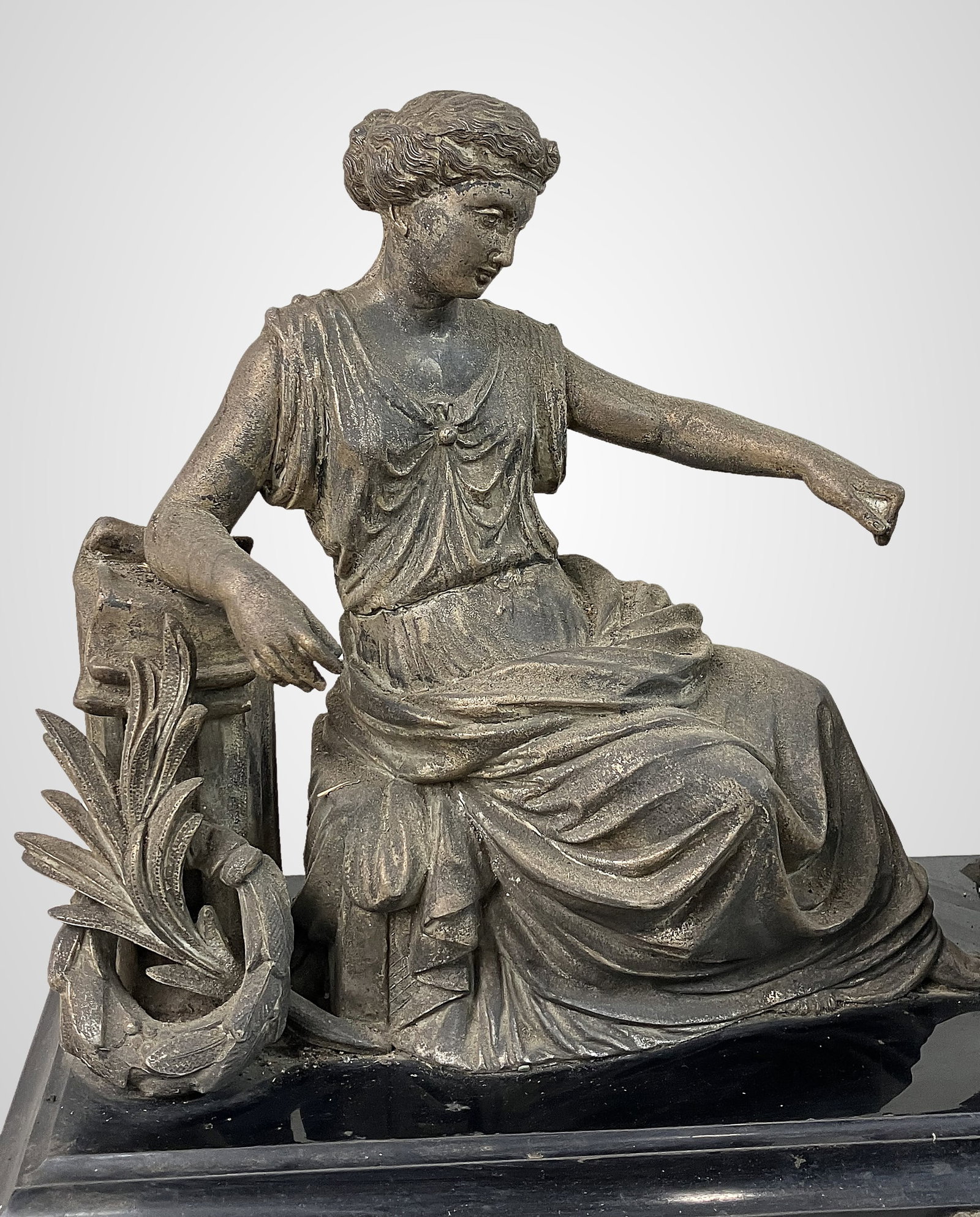 Neoclassical New Haven Figural Mantel Clock - 3