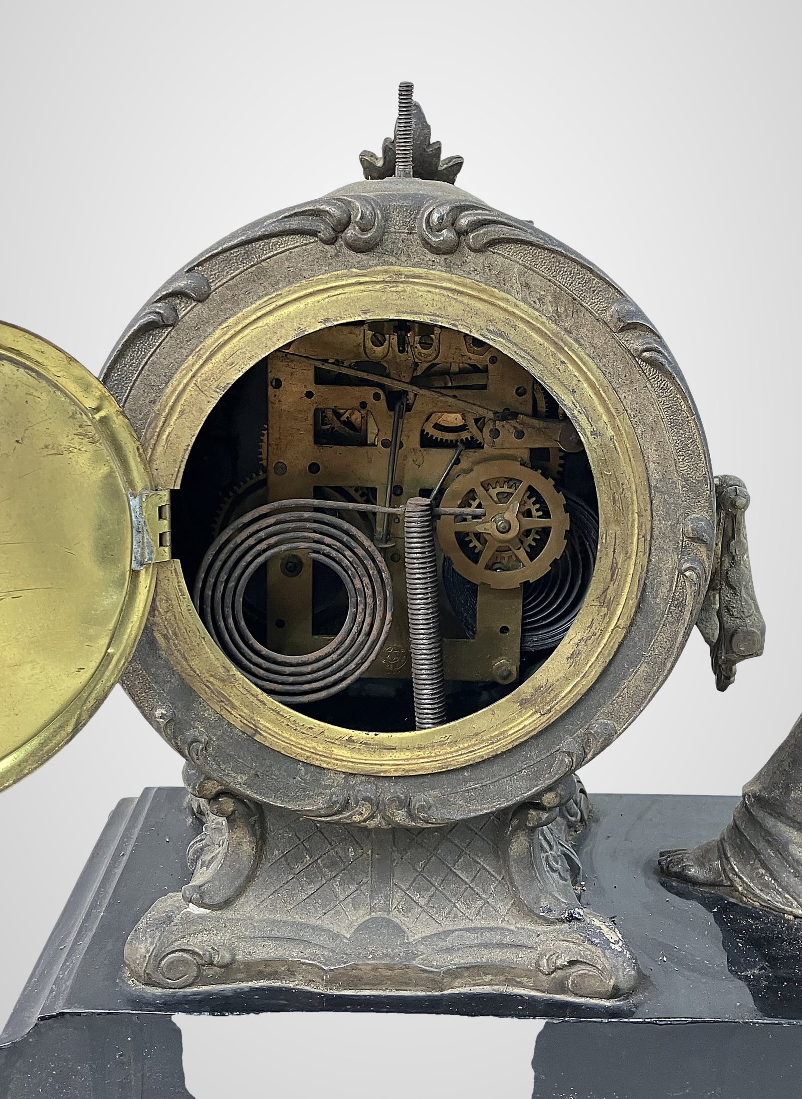Neoclassical New Haven Figural Mantel Clock - 7