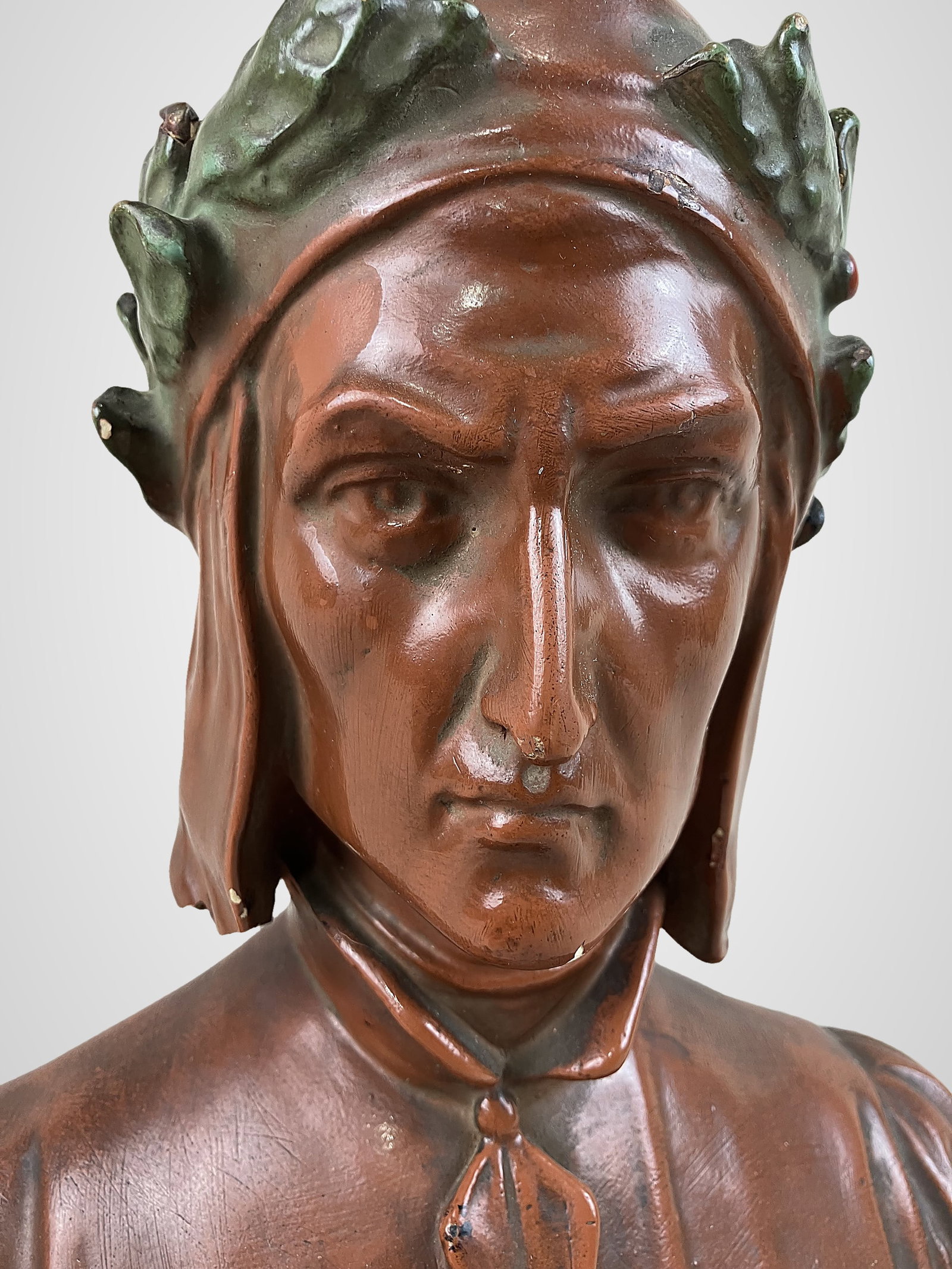 Dante Alighieri Polychromed Bust - 2