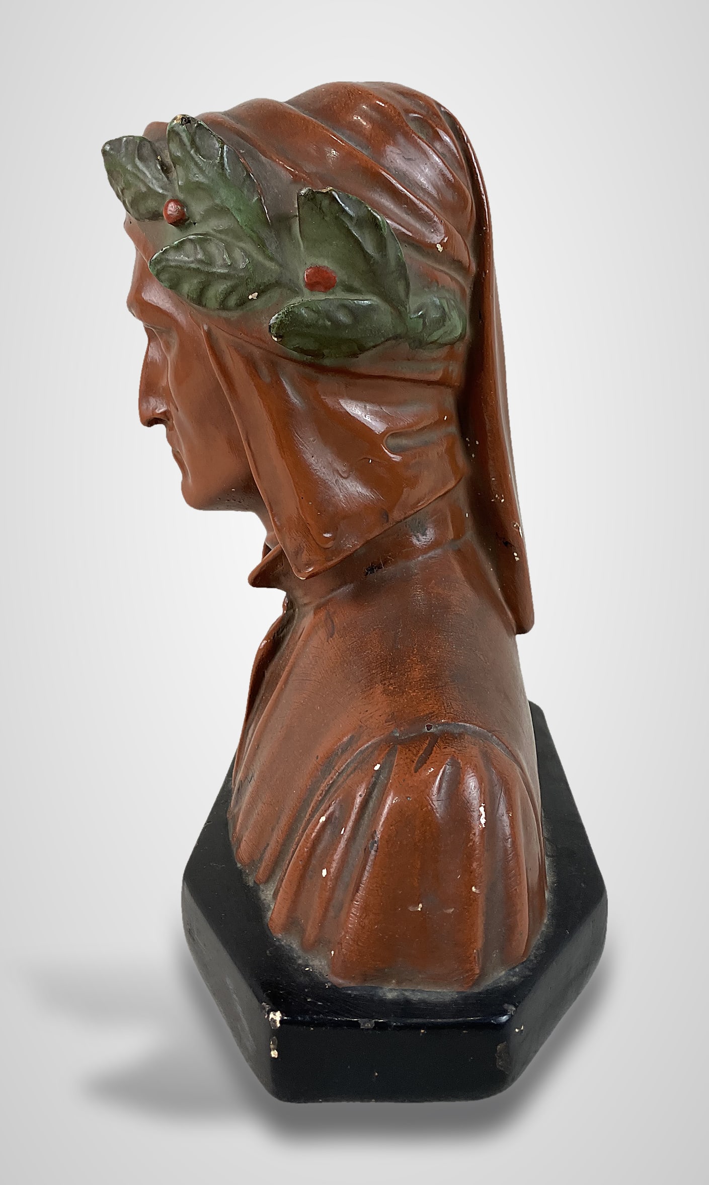 Dante Alighieri Polychromed Bust - 3