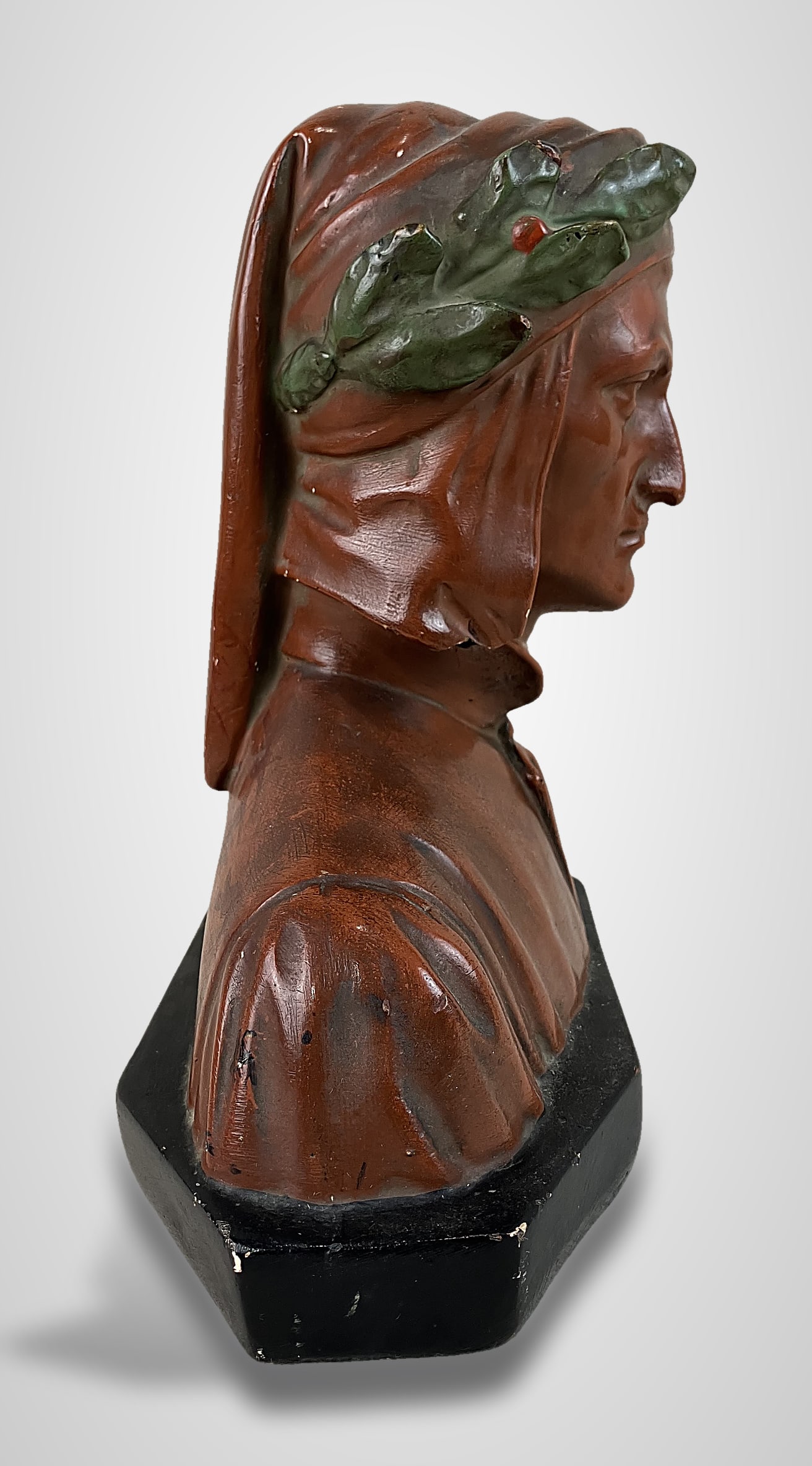 Dante Alighieri Polychromed Bust - 5