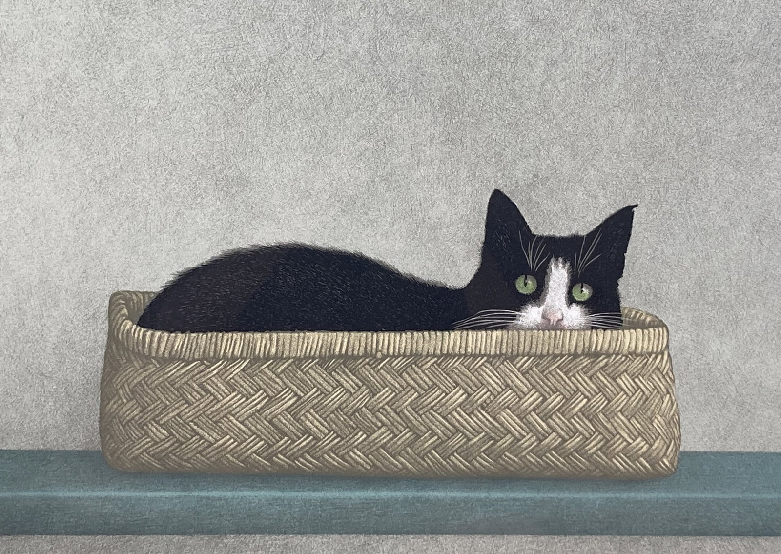 Johannes Paul Vroom, Cat in a Basket, Serigraph - 2