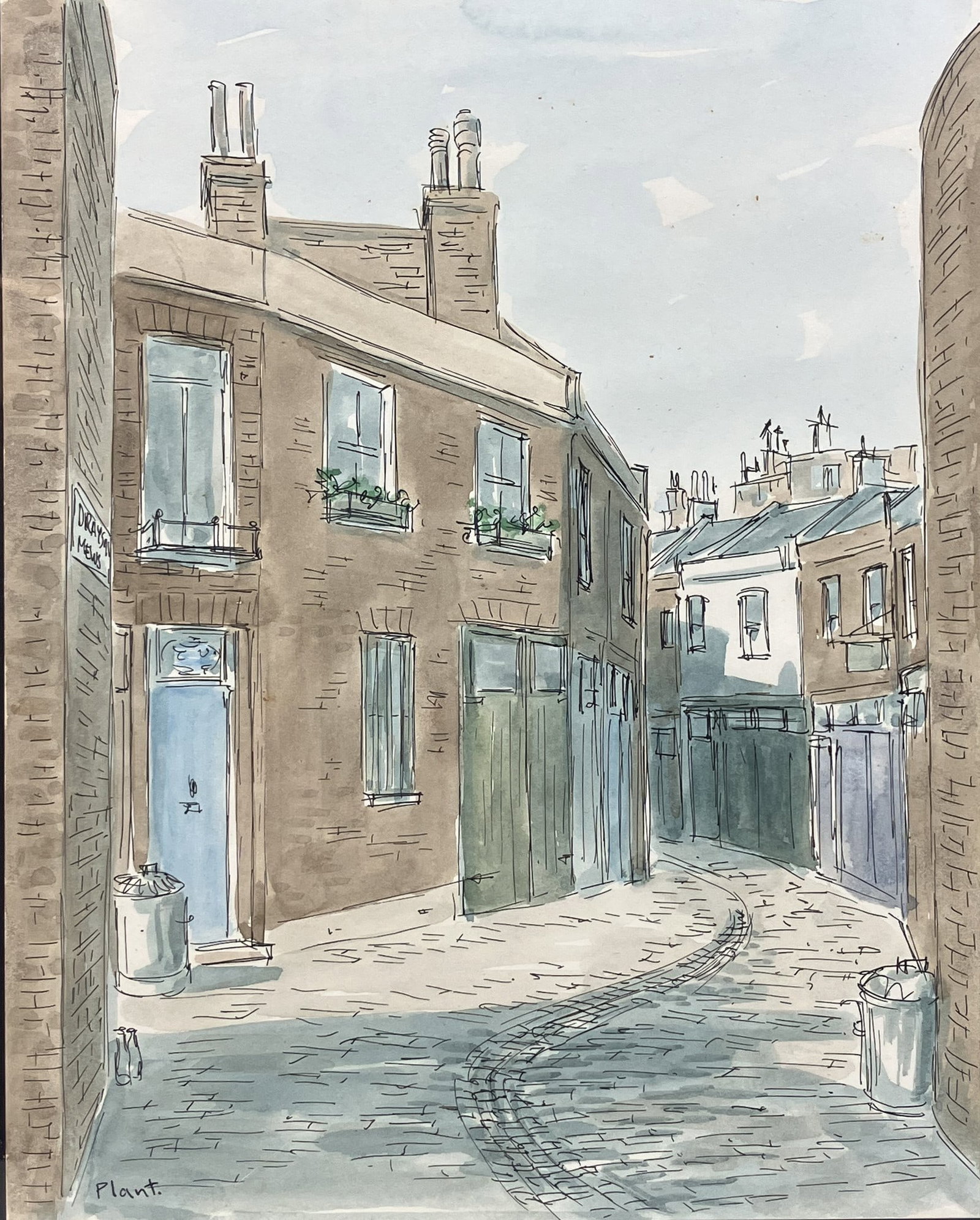 Three Pamela Plant English Cityscape Watercolors - 3