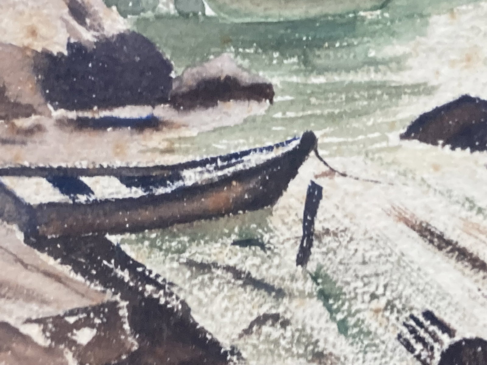 Joe W. Hiller, Industrial Dock Landscape, Watercolor Painting - 4