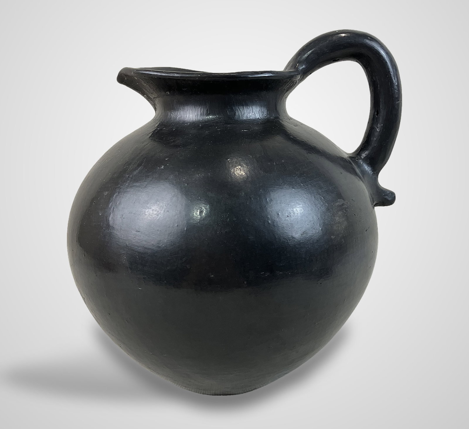 Bauhaus Black Pottery Pitcher - 2