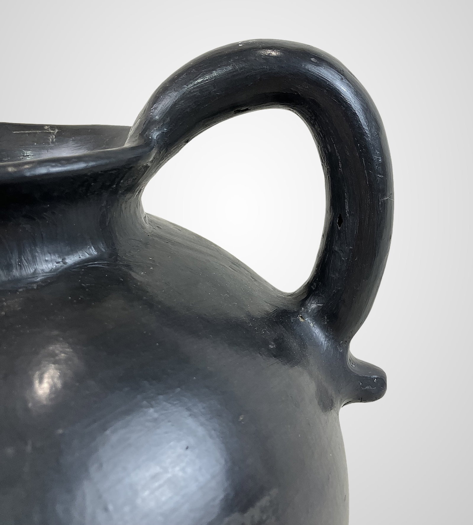 Bauhaus Black Pottery Pitcher - 3