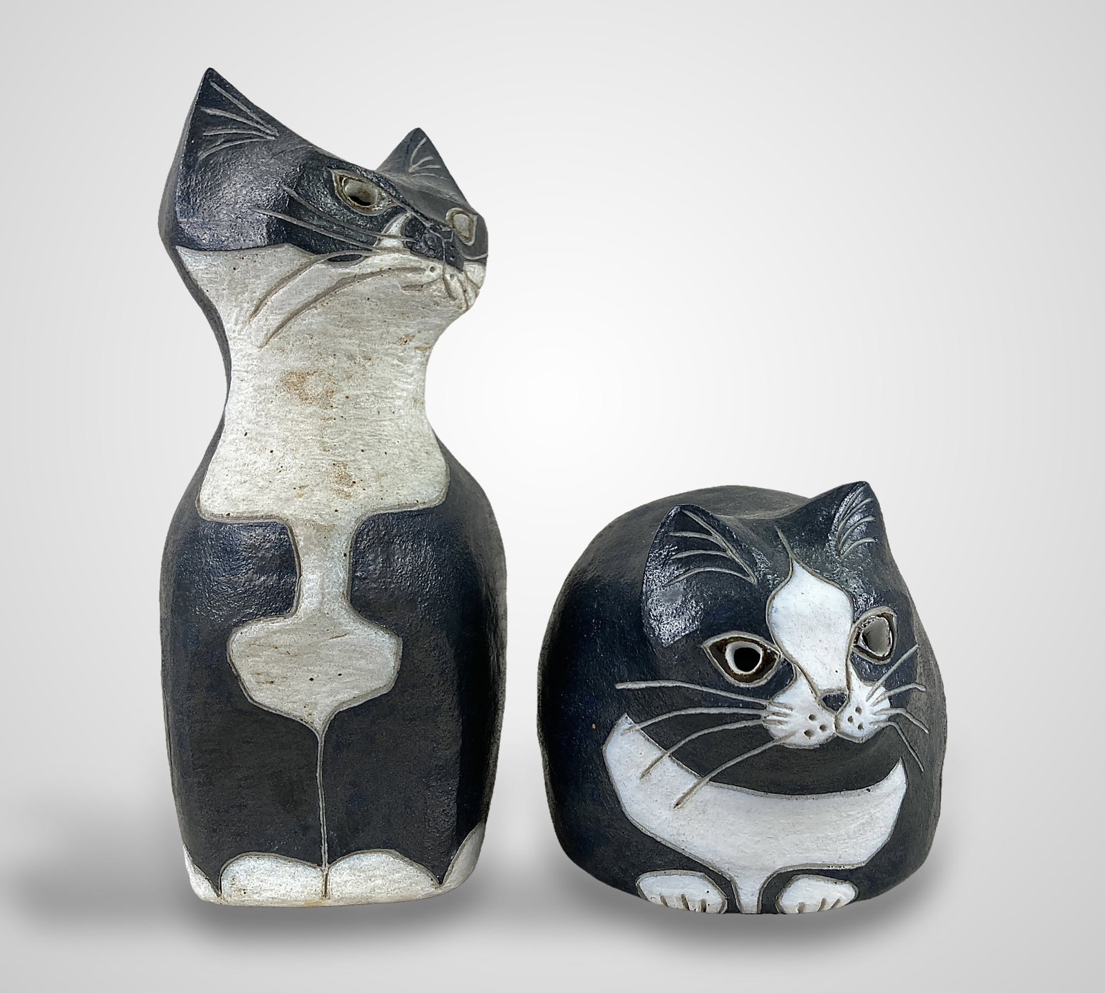 Rosemary Wren Stoneware Cat Sculptures - 2