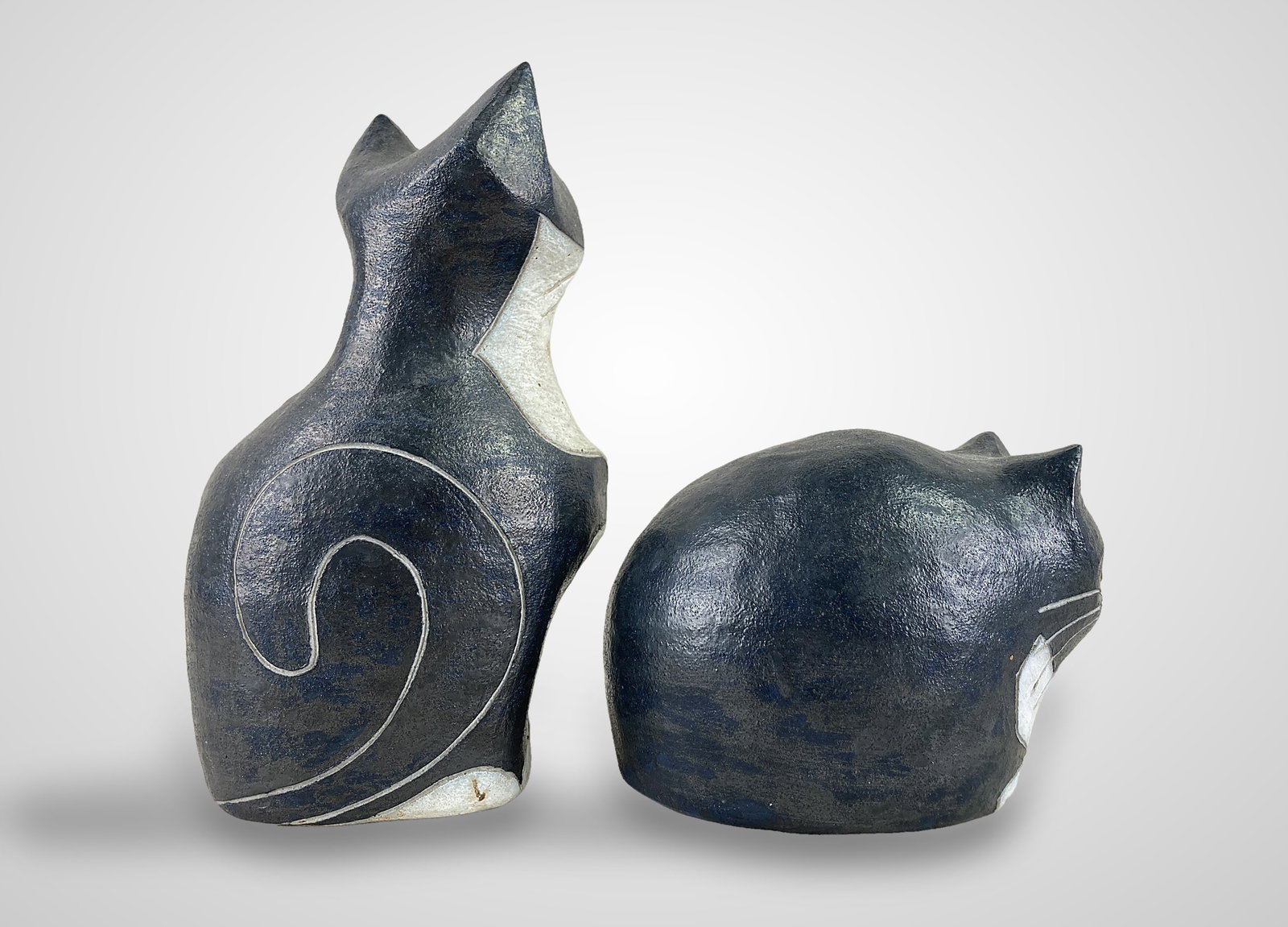 Rosemary Wren Stoneware Cat Sculptures - 3