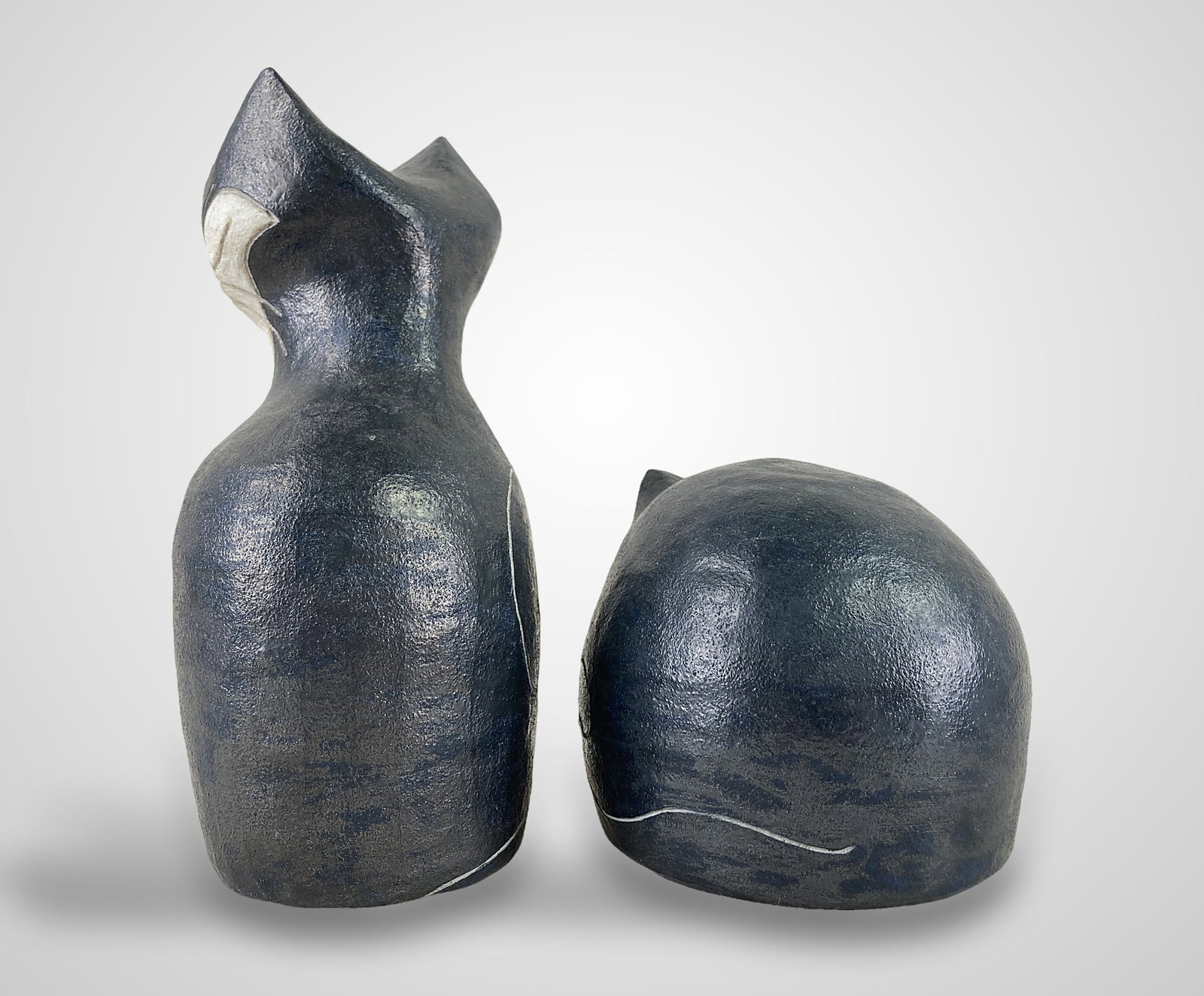Rosemary Wren Stoneware Cat Sculptures - 4