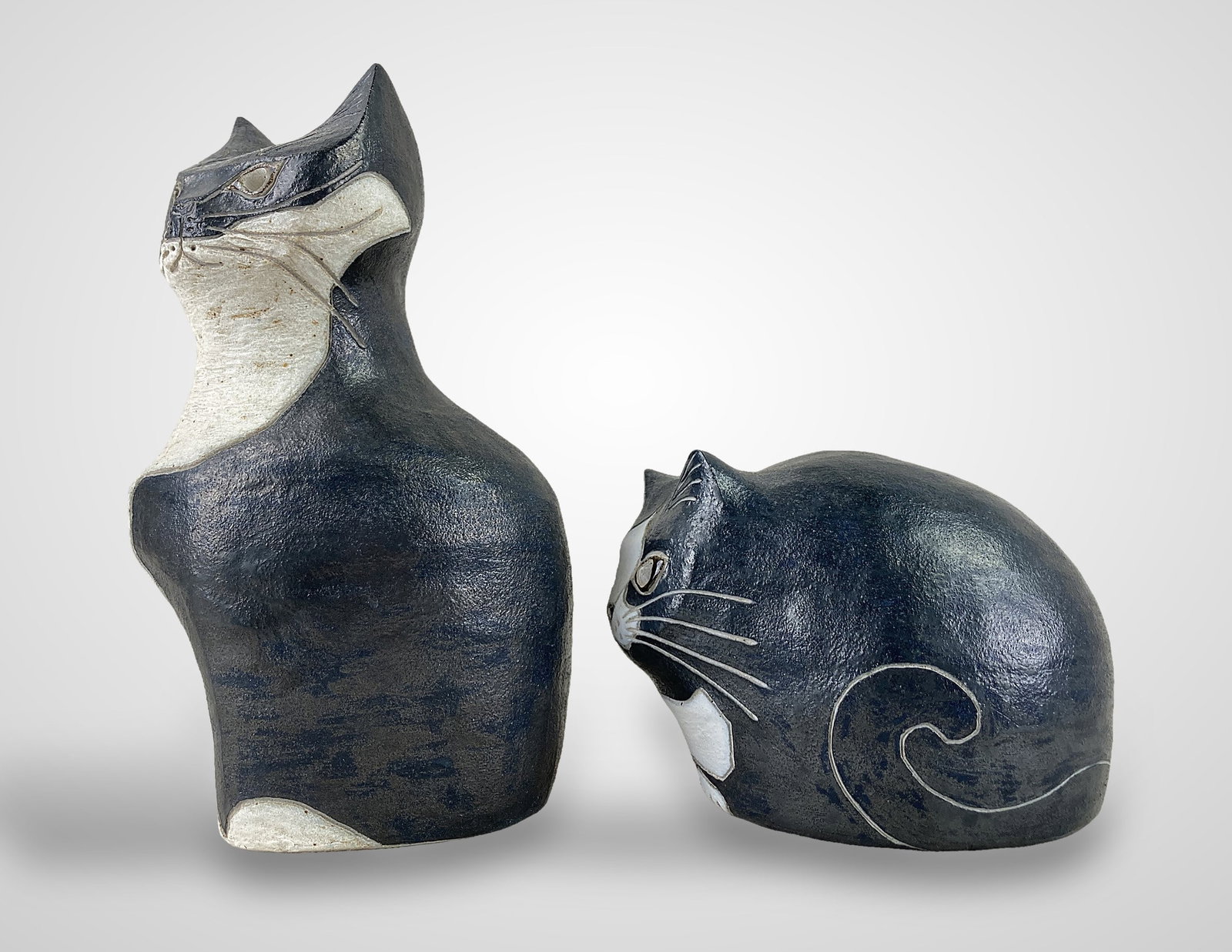 Rosemary Wren Stoneware Cat Sculptures - 5