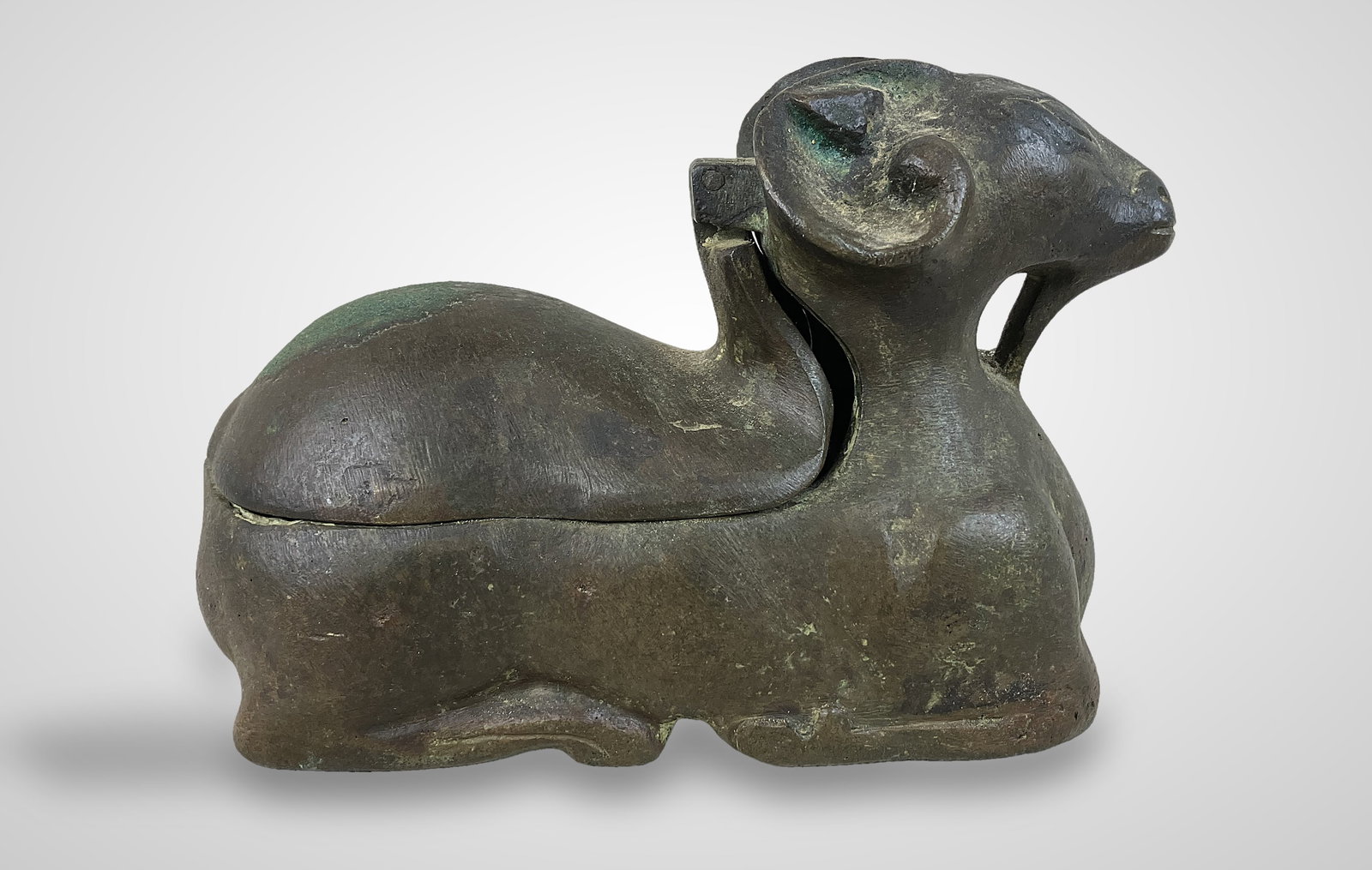 Chinese Bronze Ram Oil Lamp - 5