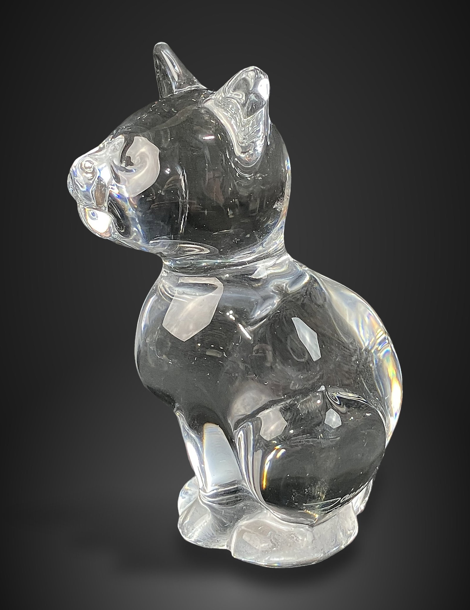 Daum France Crystal Cat Figurine - 3