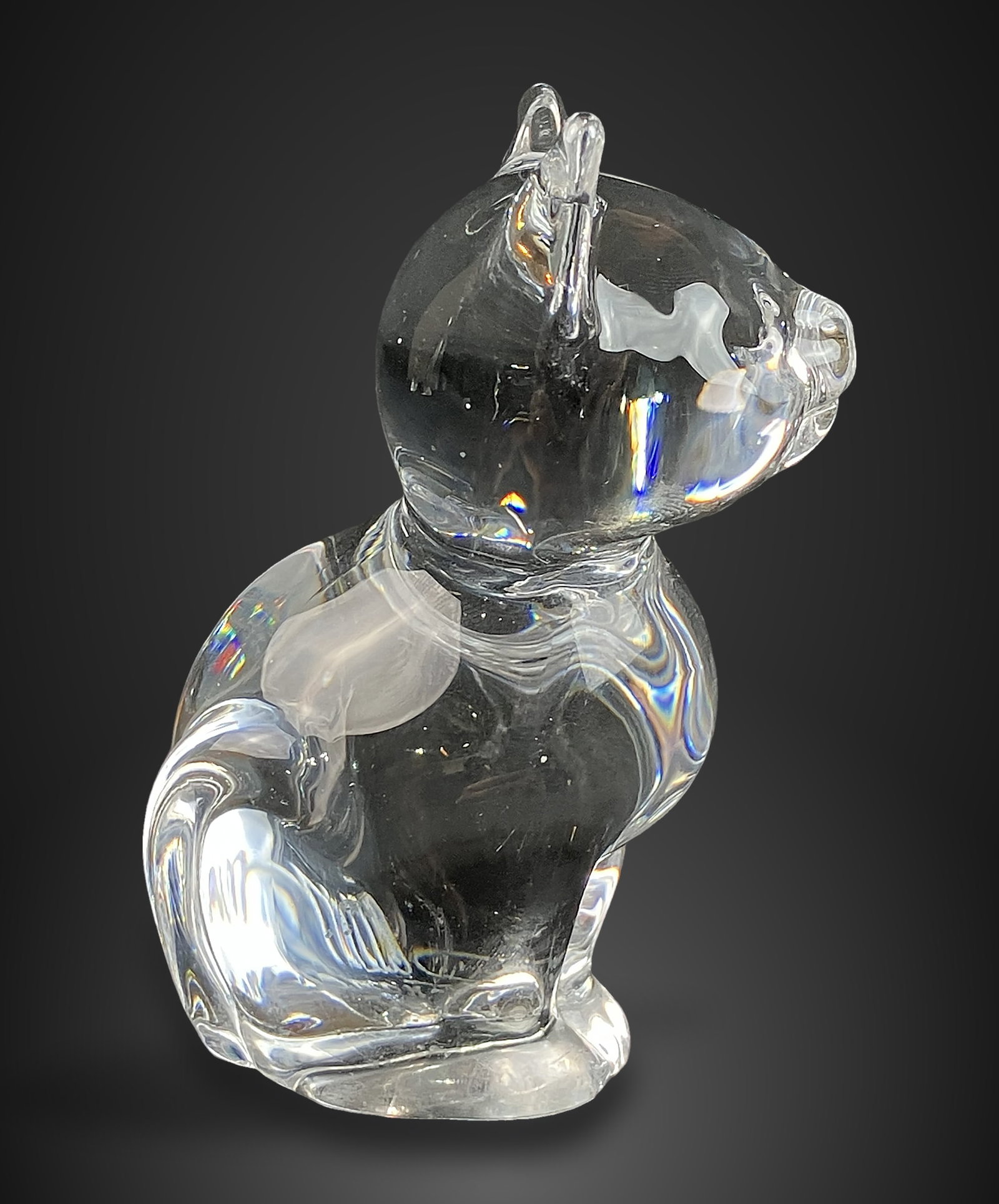 Daum France Crystal Cat Figurine - 5
