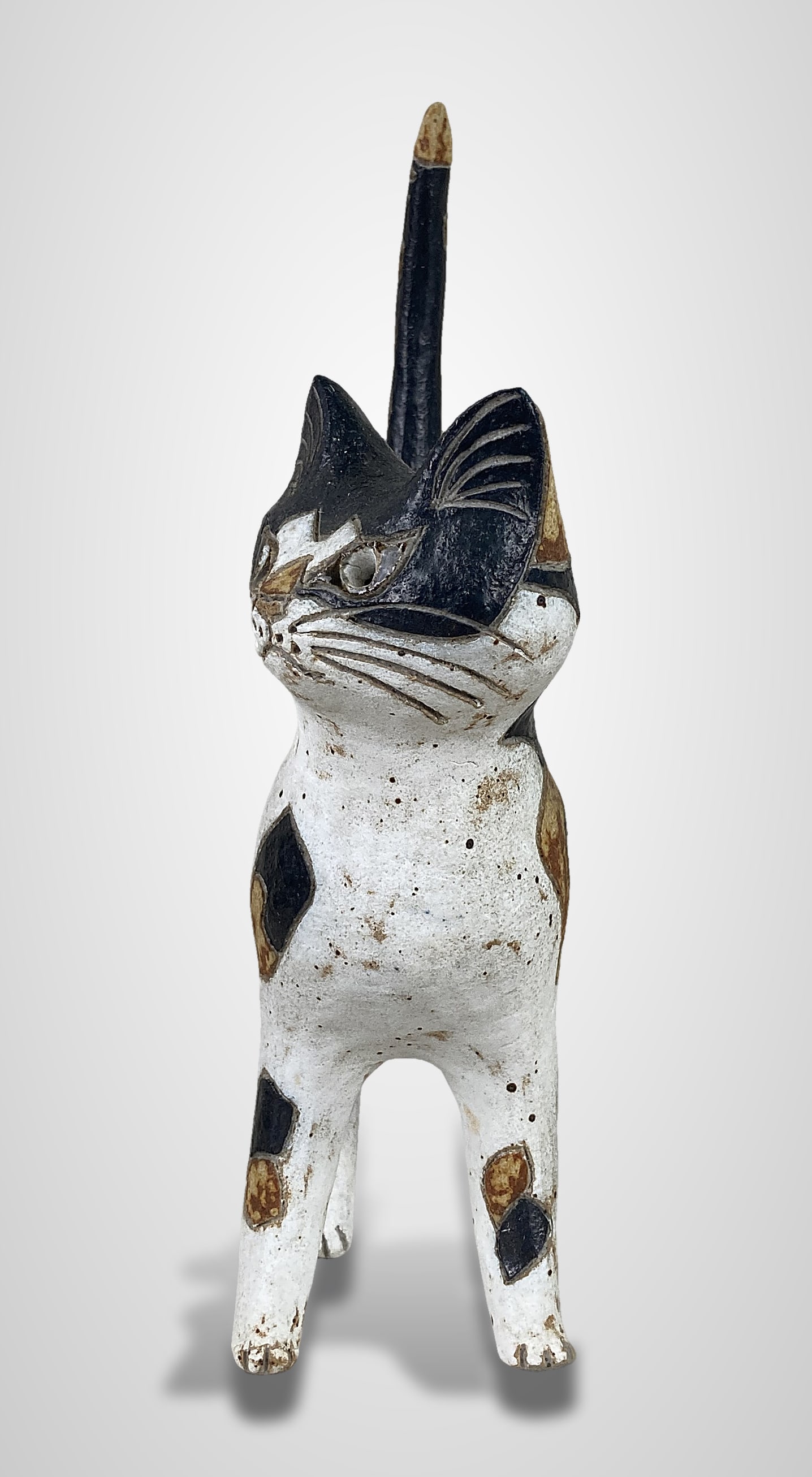 Rosemary Wren Stoneware Cat Sculpture - 5