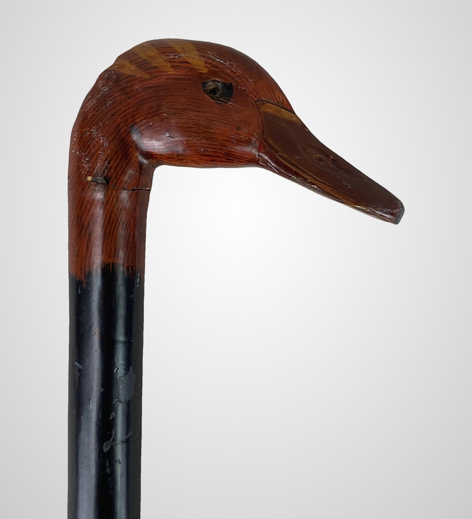 Folk Art Carved Duck Head Cane - 4