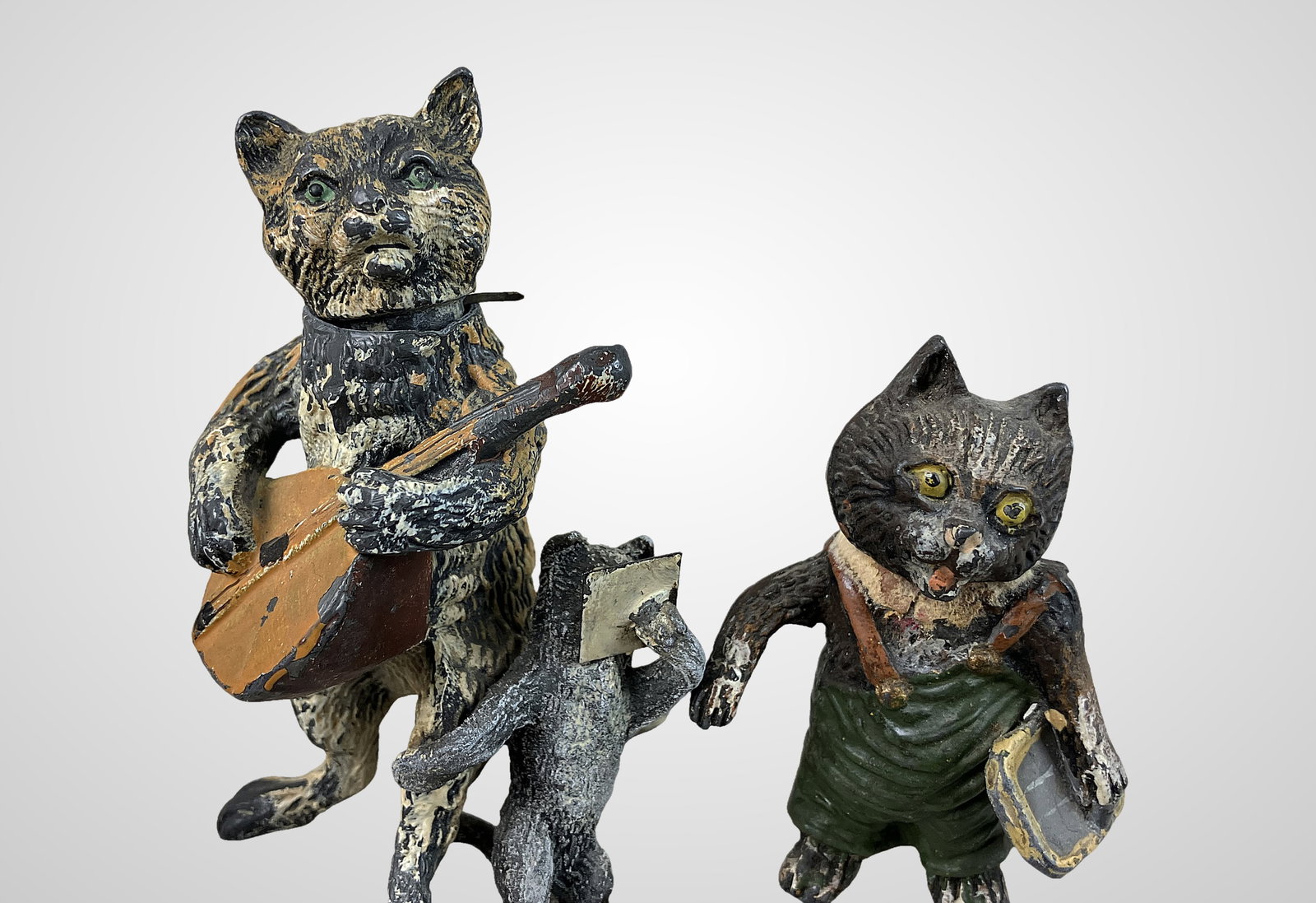 Cold Painted Bronze Miniature Cats Including Franz Bergman - 2